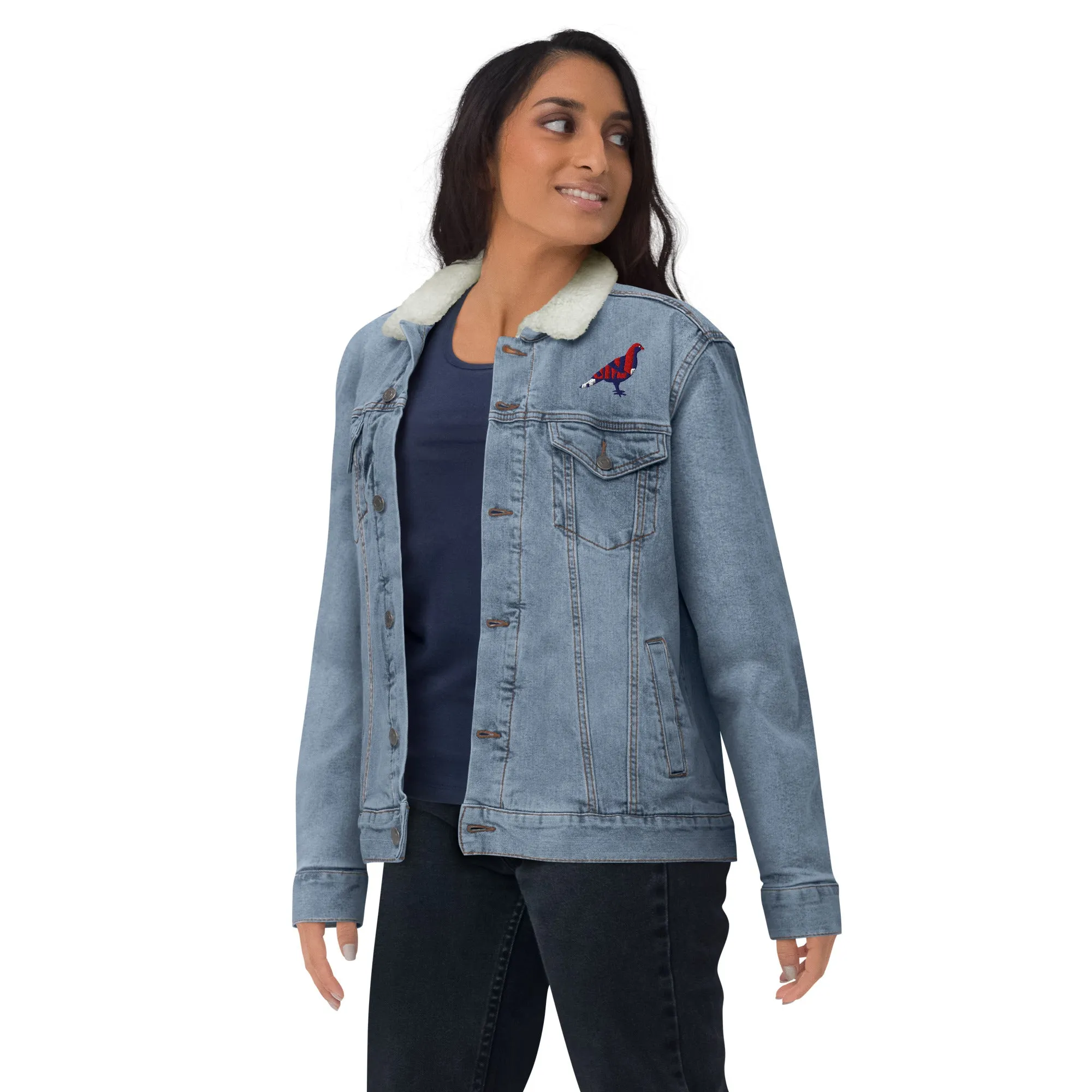 BE PROUD Unisex Denim Sherpa Jacket
