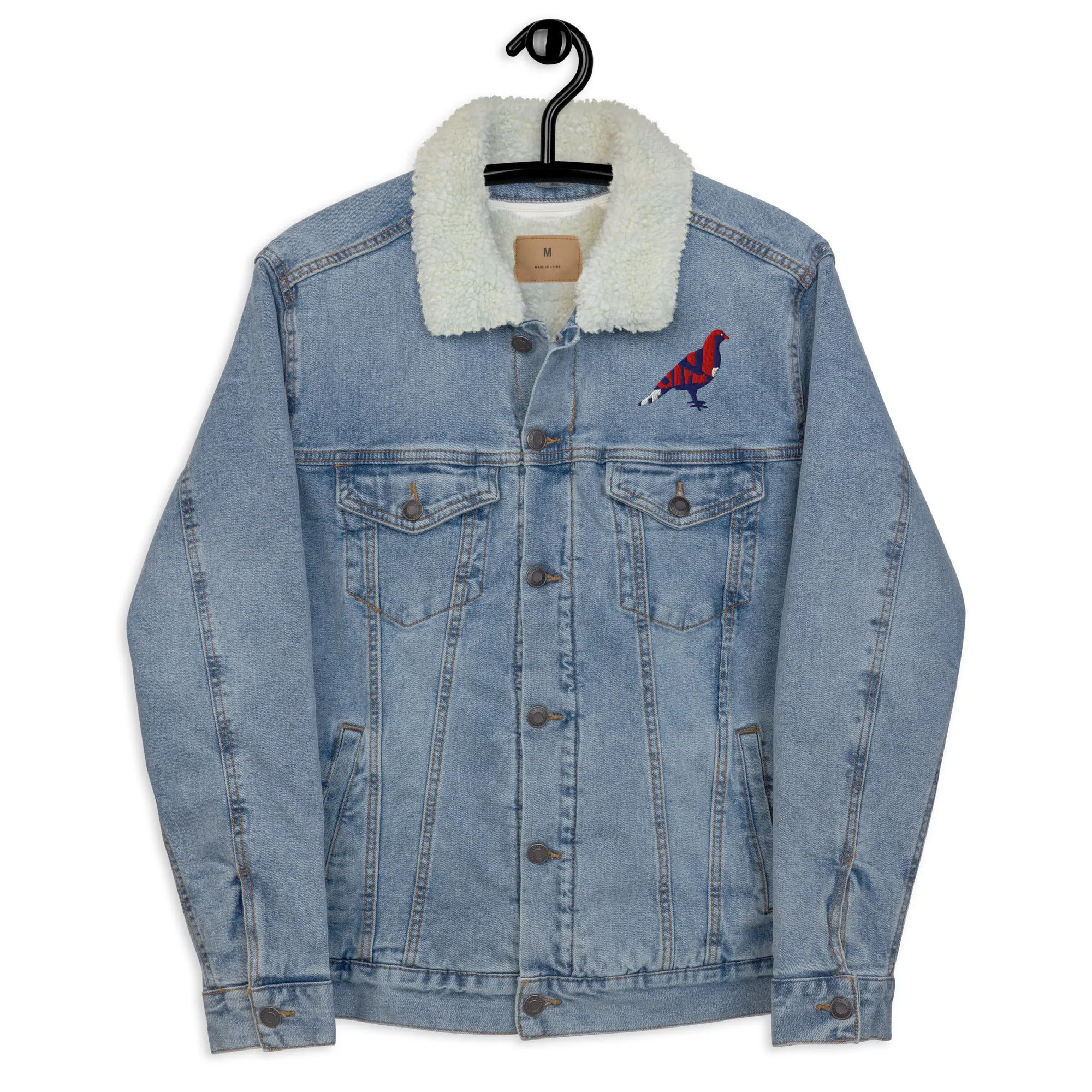 BE PROUD Unisex Denim Sherpa Jacket