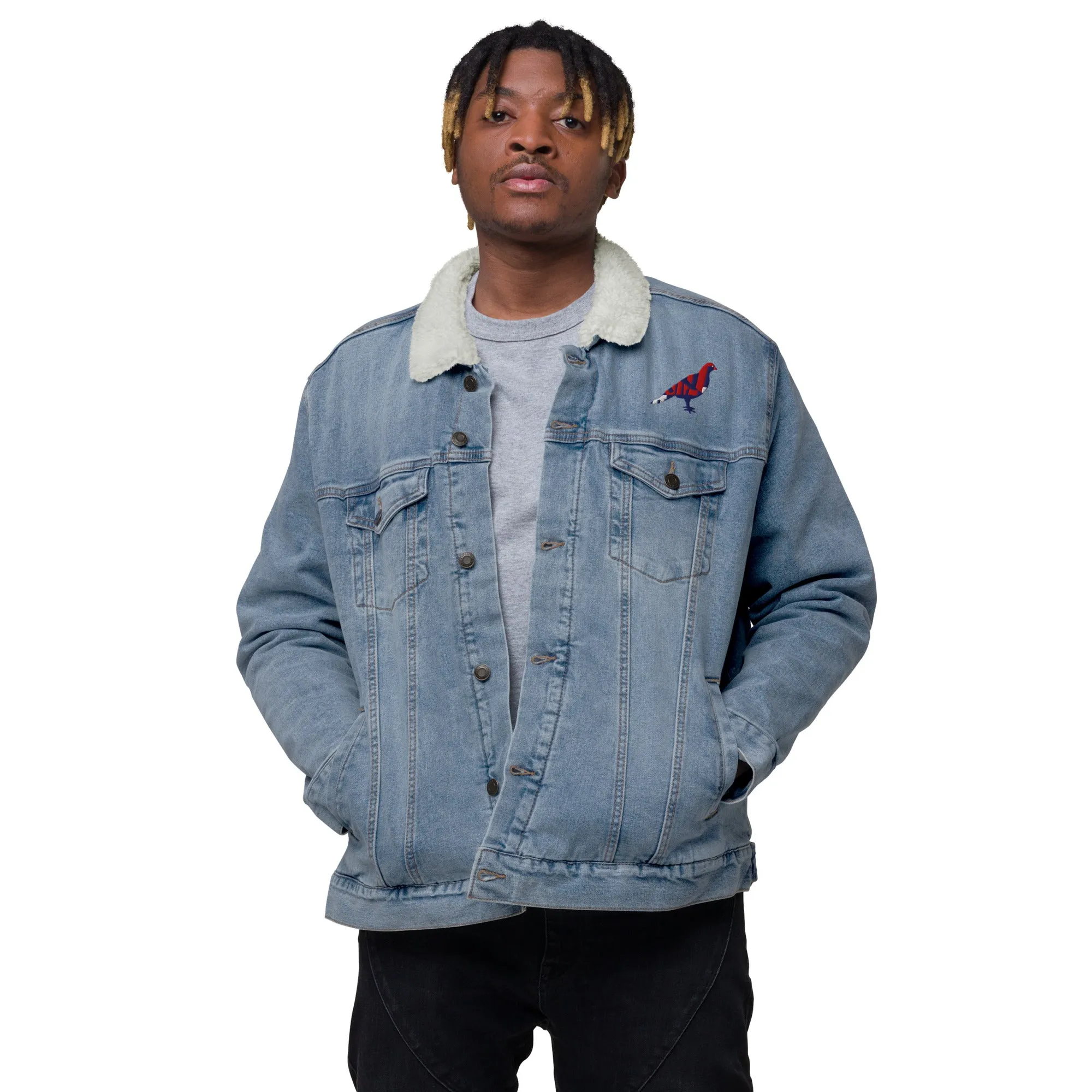 BE PROUD Unisex Denim Sherpa Jacket