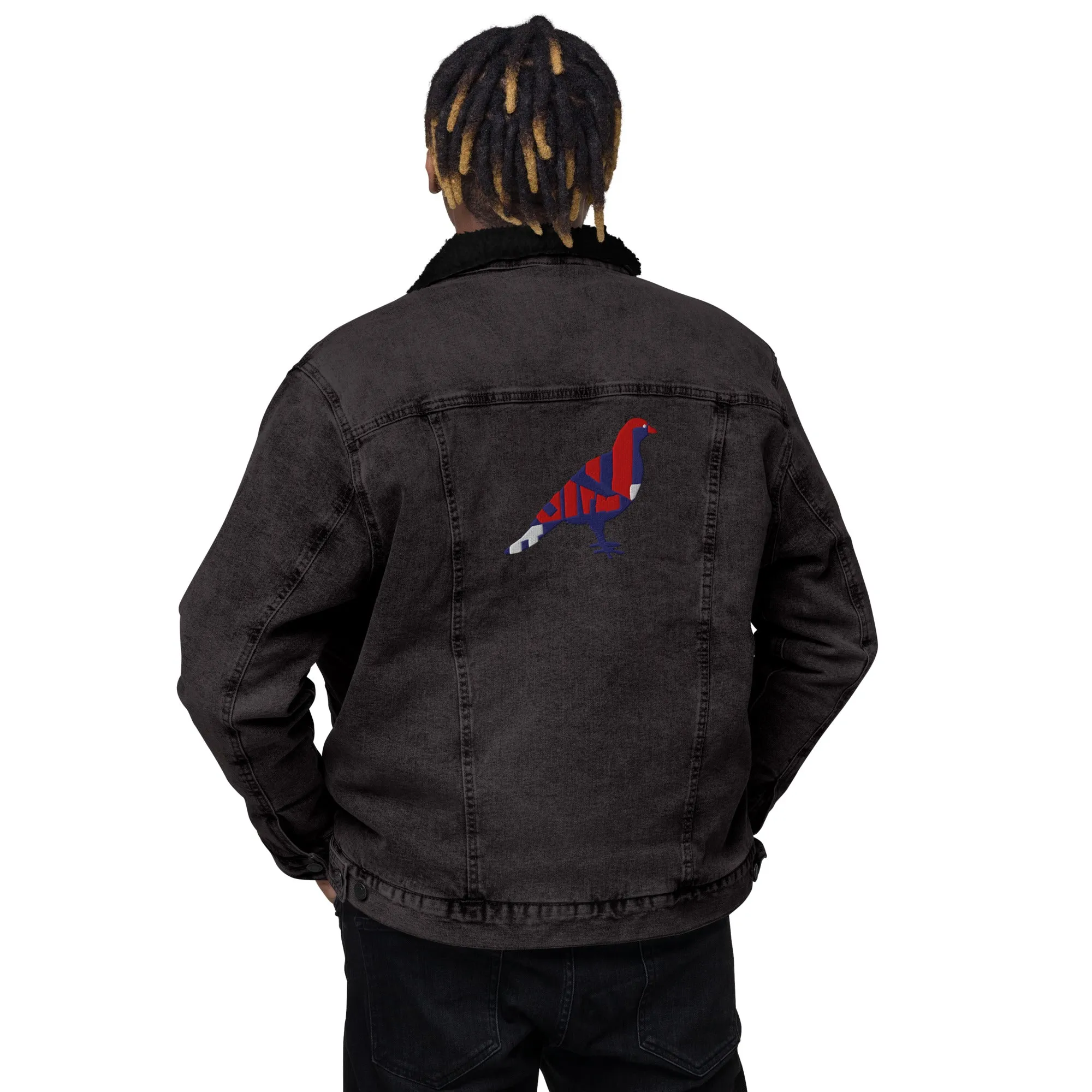 BE PROUD Unisex Denim Sherpa Jacket
