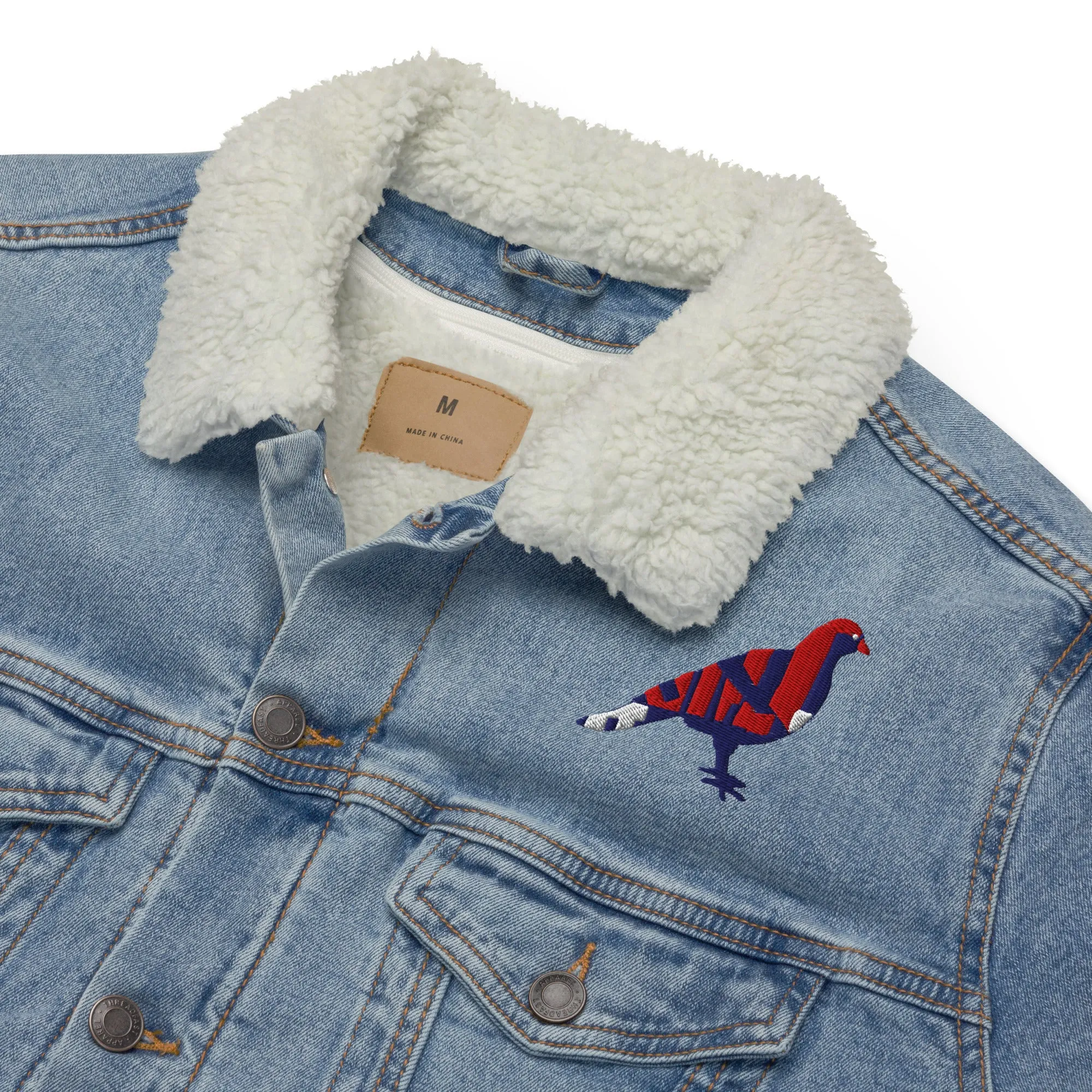 BE PROUD Unisex Denim Sherpa Jacket