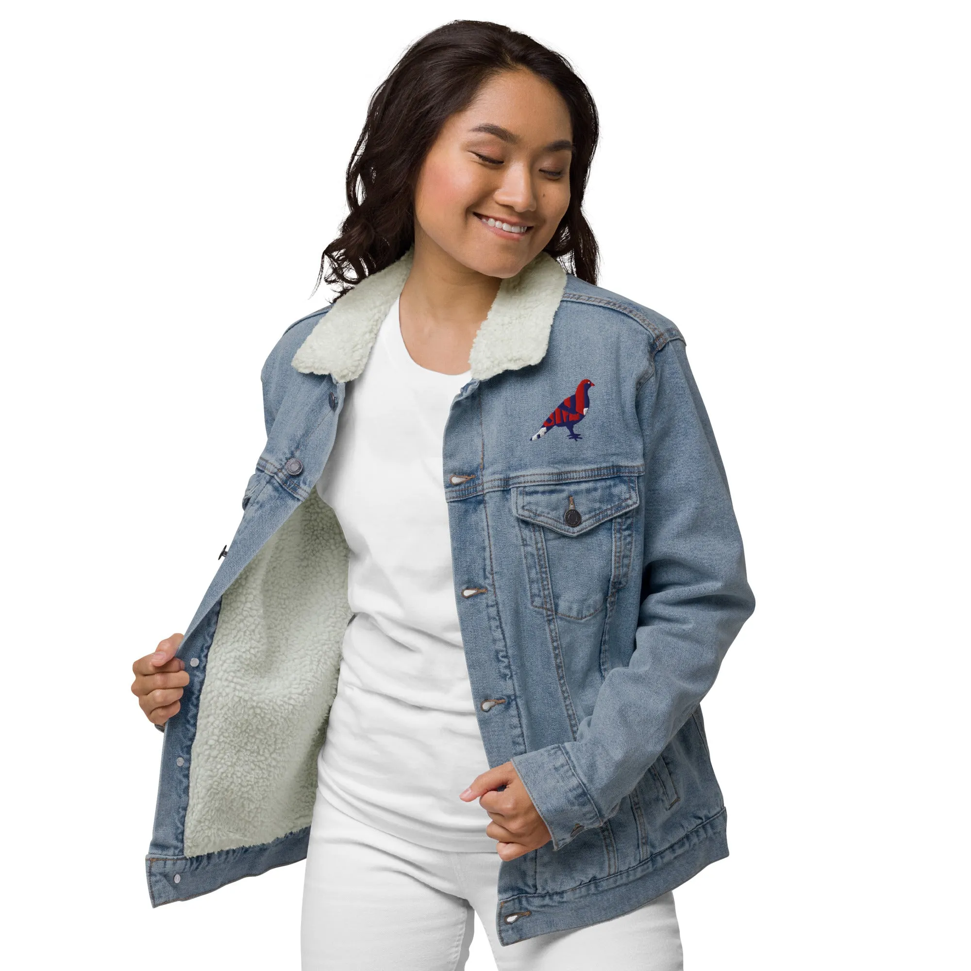 BE PROUD Unisex Denim Sherpa Jacket