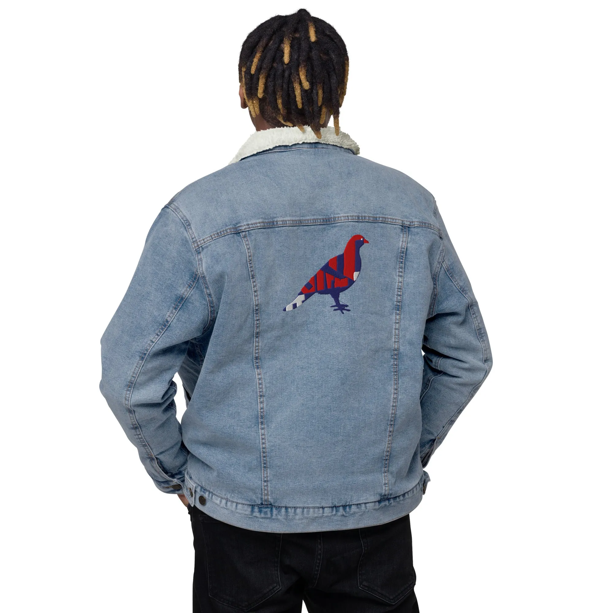BE PROUD Unisex Denim Sherpa Jacket