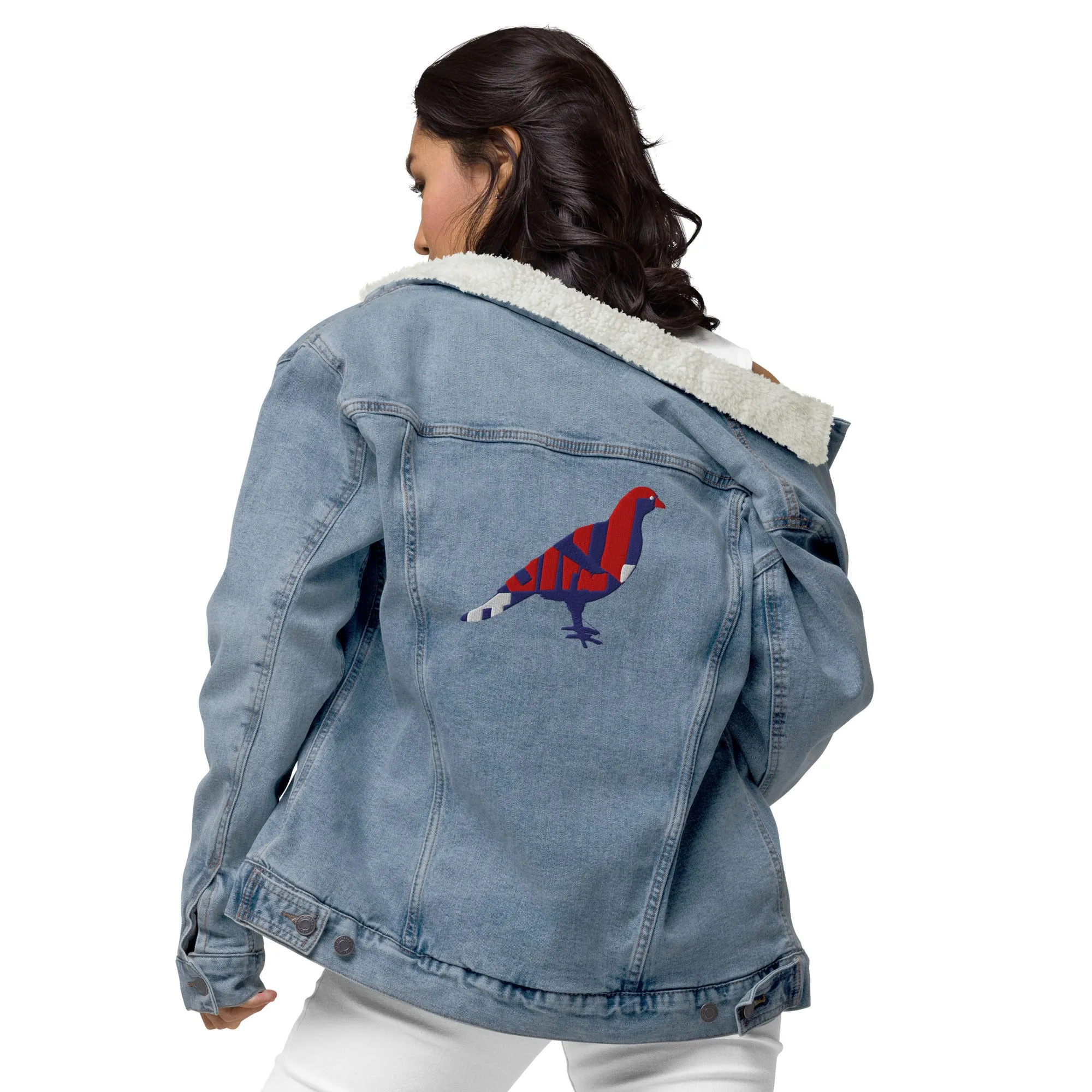 BE PROUD Unisex Denim Sherpa Jacket