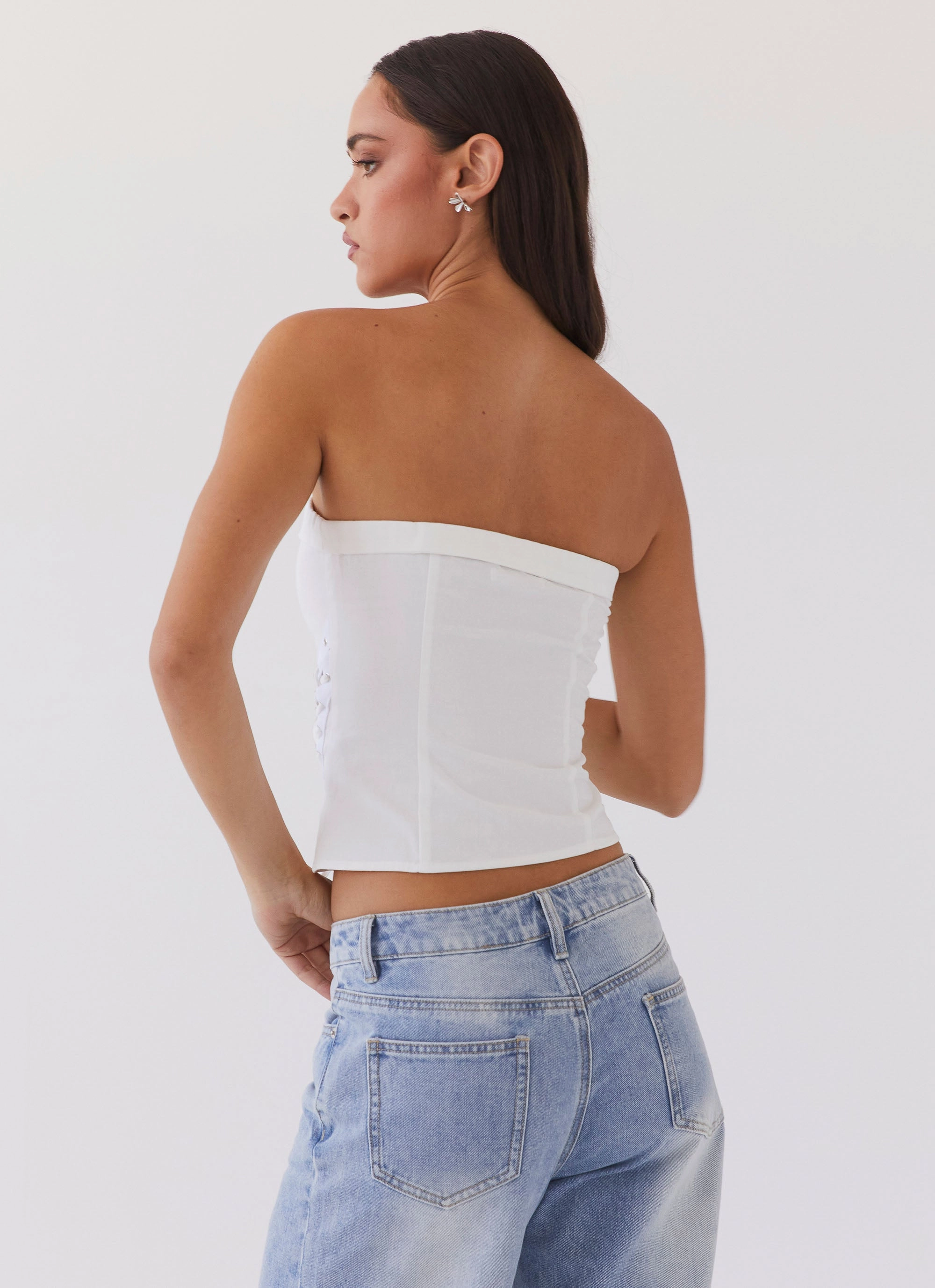 Be My Soulmate Bustier Top - White ButterSoft Handfeel