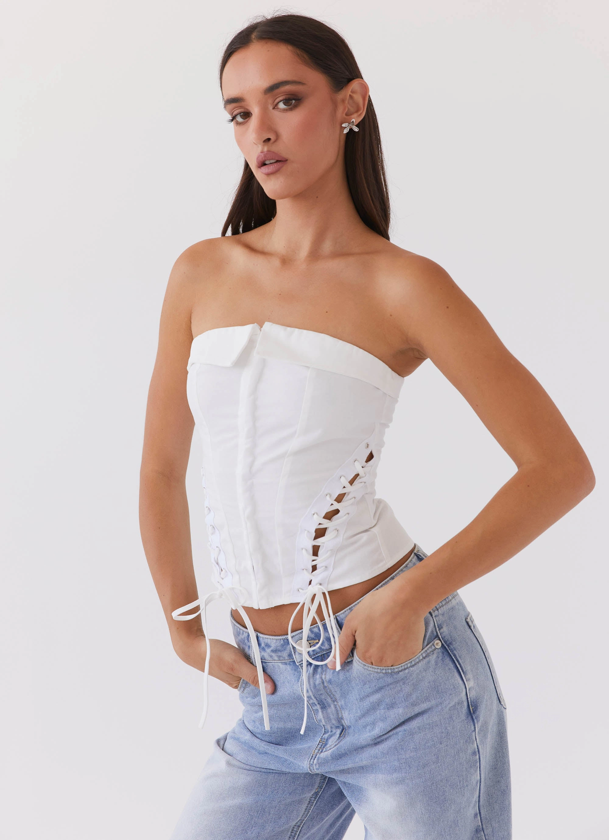 Outdoor Apparel Be My Soulmate Bustier Top - White