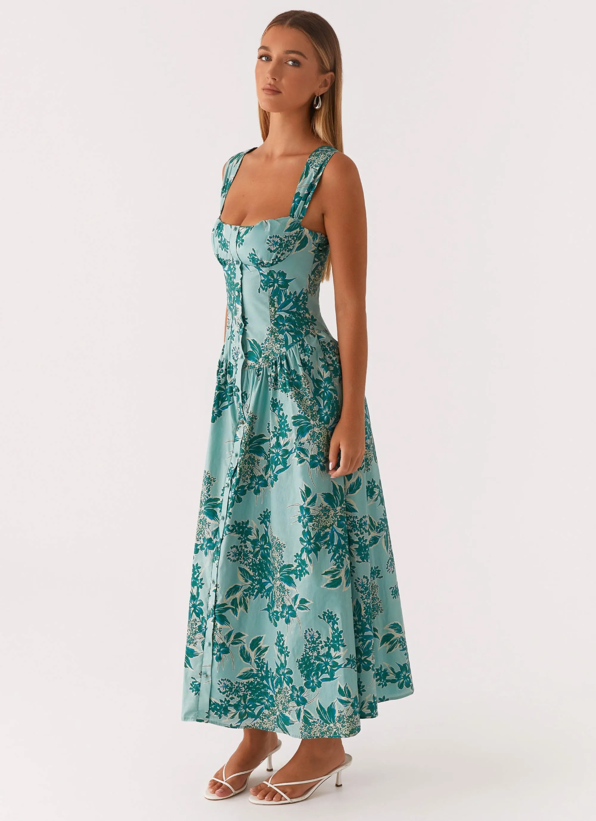 Luxury Feel Travel-Pack Emmalina Midi Dress - Cloud Nine Floral