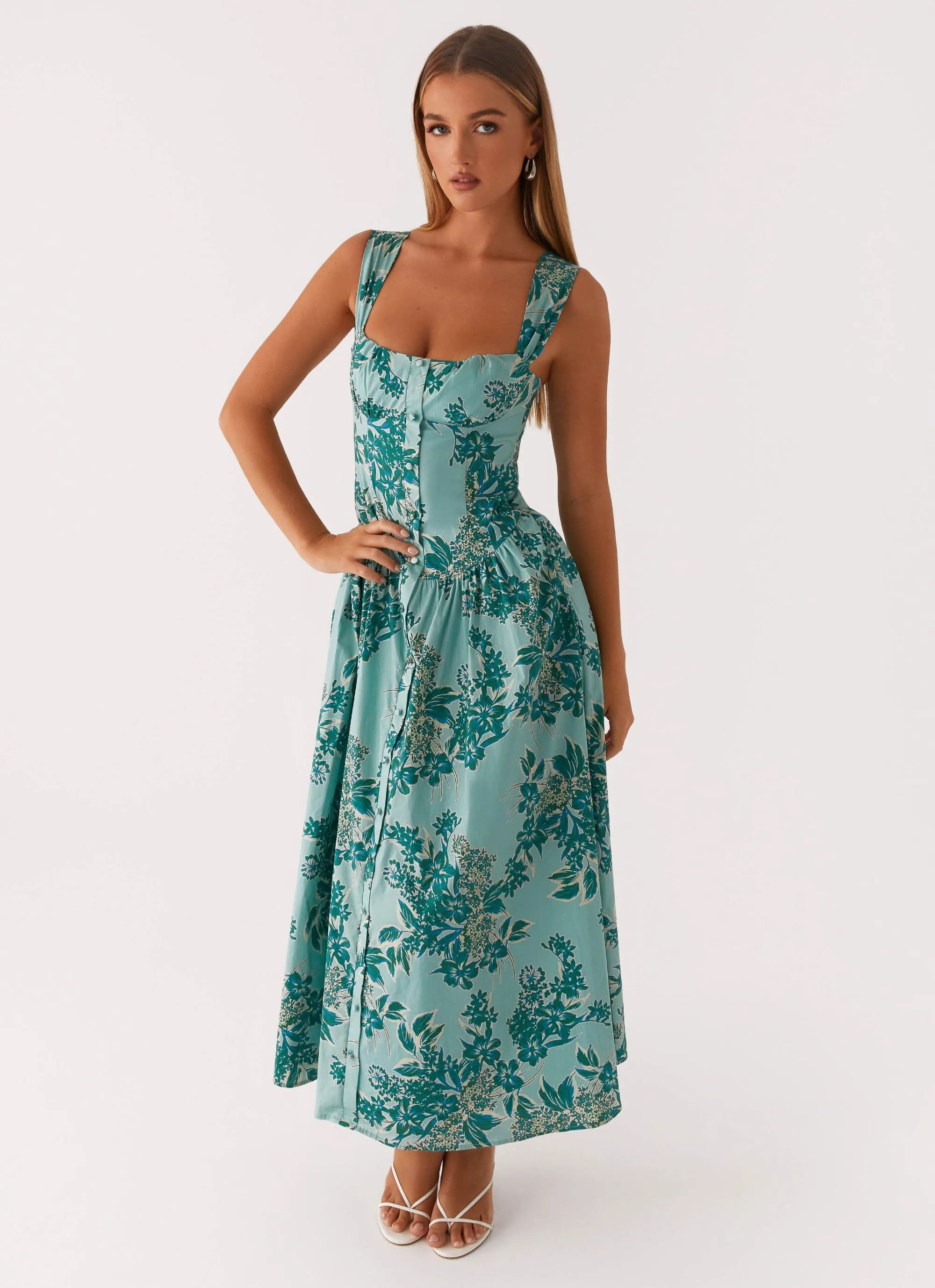 Emmalina Midi Dress - Cloud Nine Floral Light Rhythm
