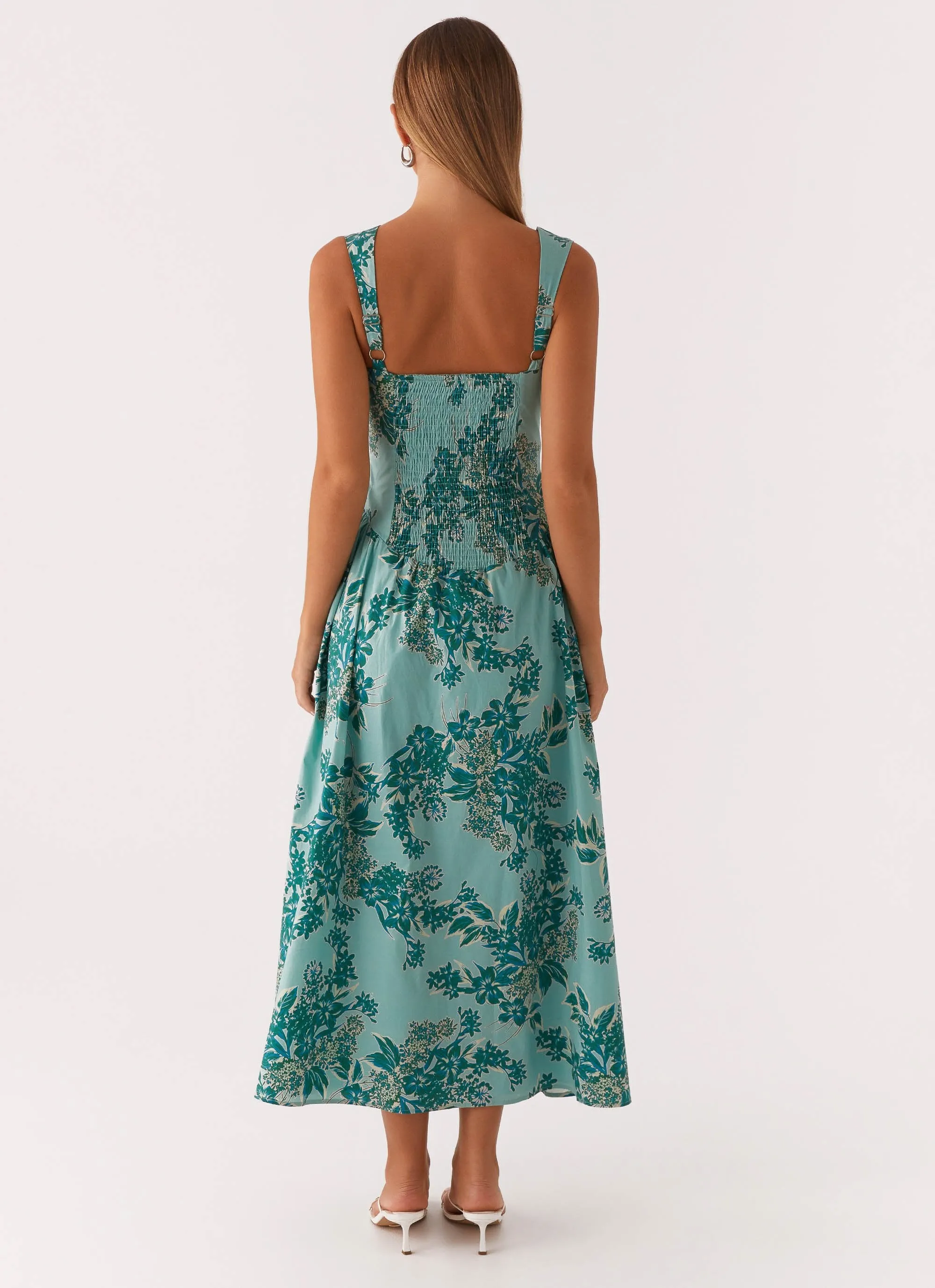 Emmalina Midi Dress - Cloud Nine Floral Understated Charm