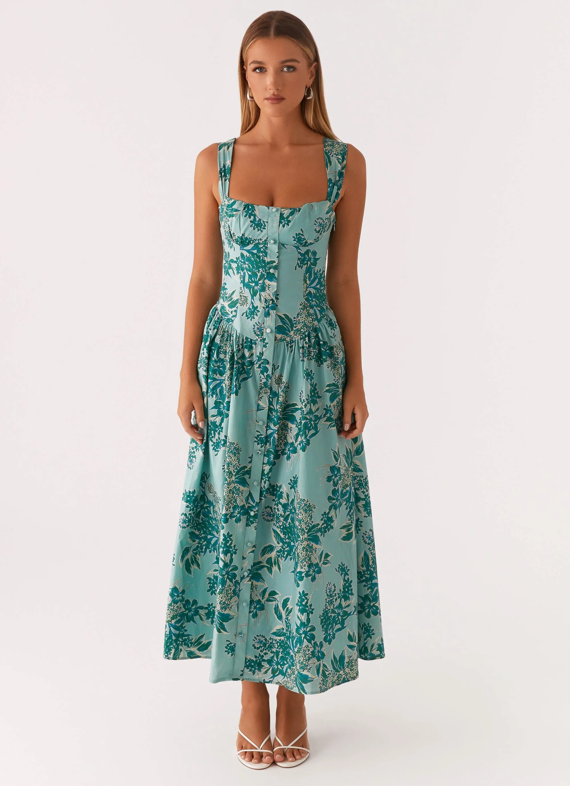 Moment Soft Classic Tailoring Emmalina Midi Dress - Cloud Nine Floral