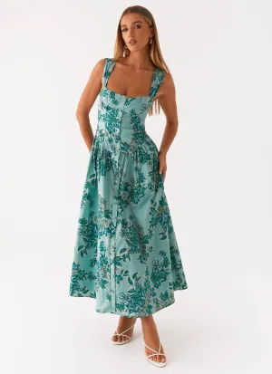 Emmalina Midi Dress - Cloud Nine Floral Texture Mood