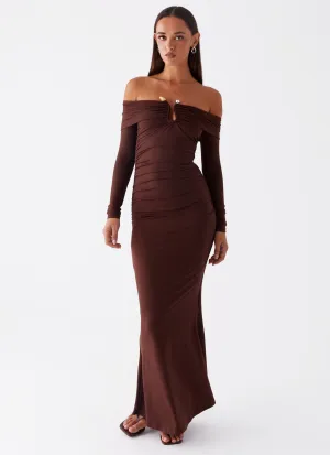 Rudy Long Sleeve Maxi Dress - Chocolate Mood Comfort garden wedding