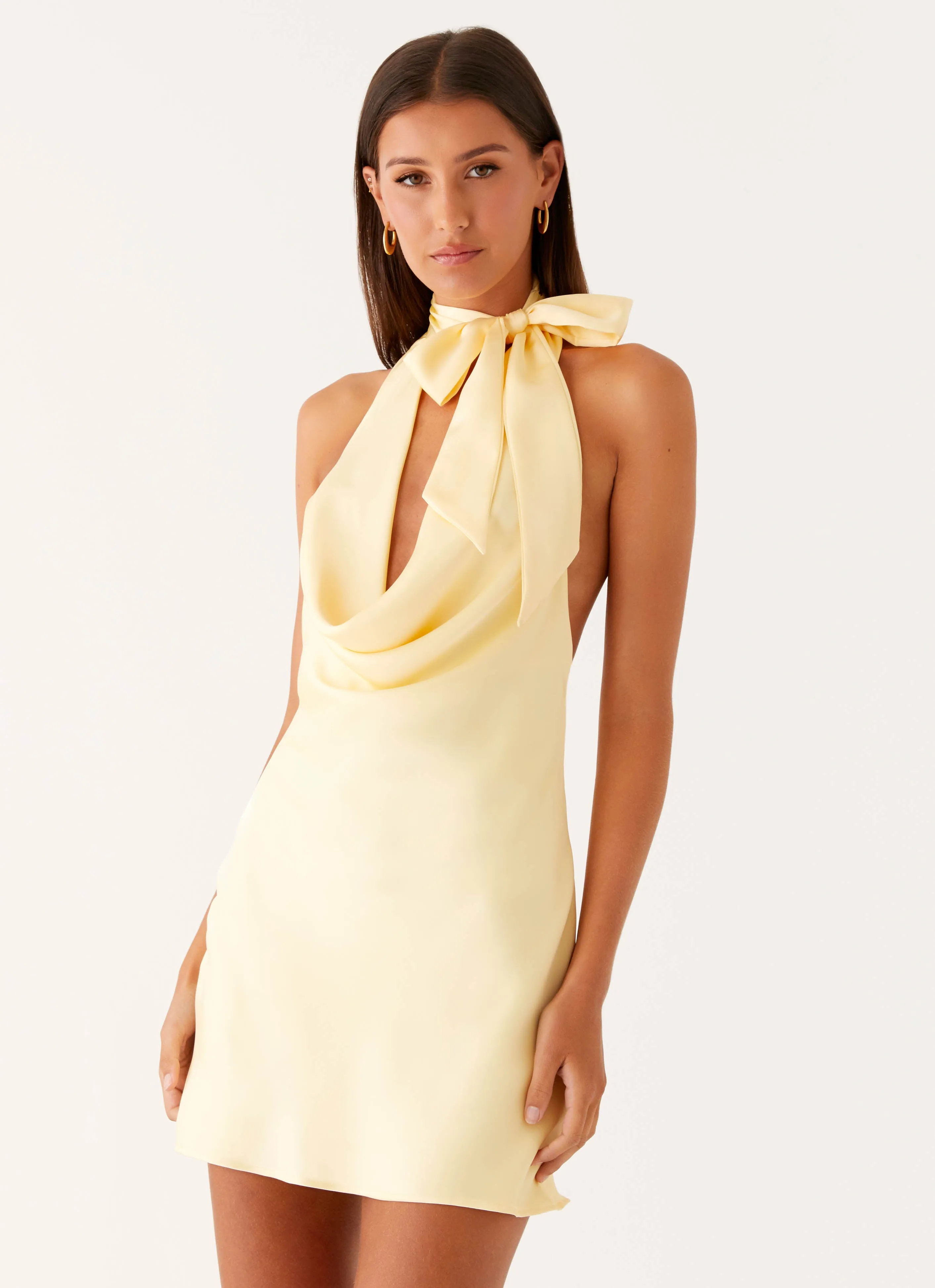 QuickReleaseClasp Bloom Zone Cory Cowl Scarf Mini Dress - Sunny Yellow