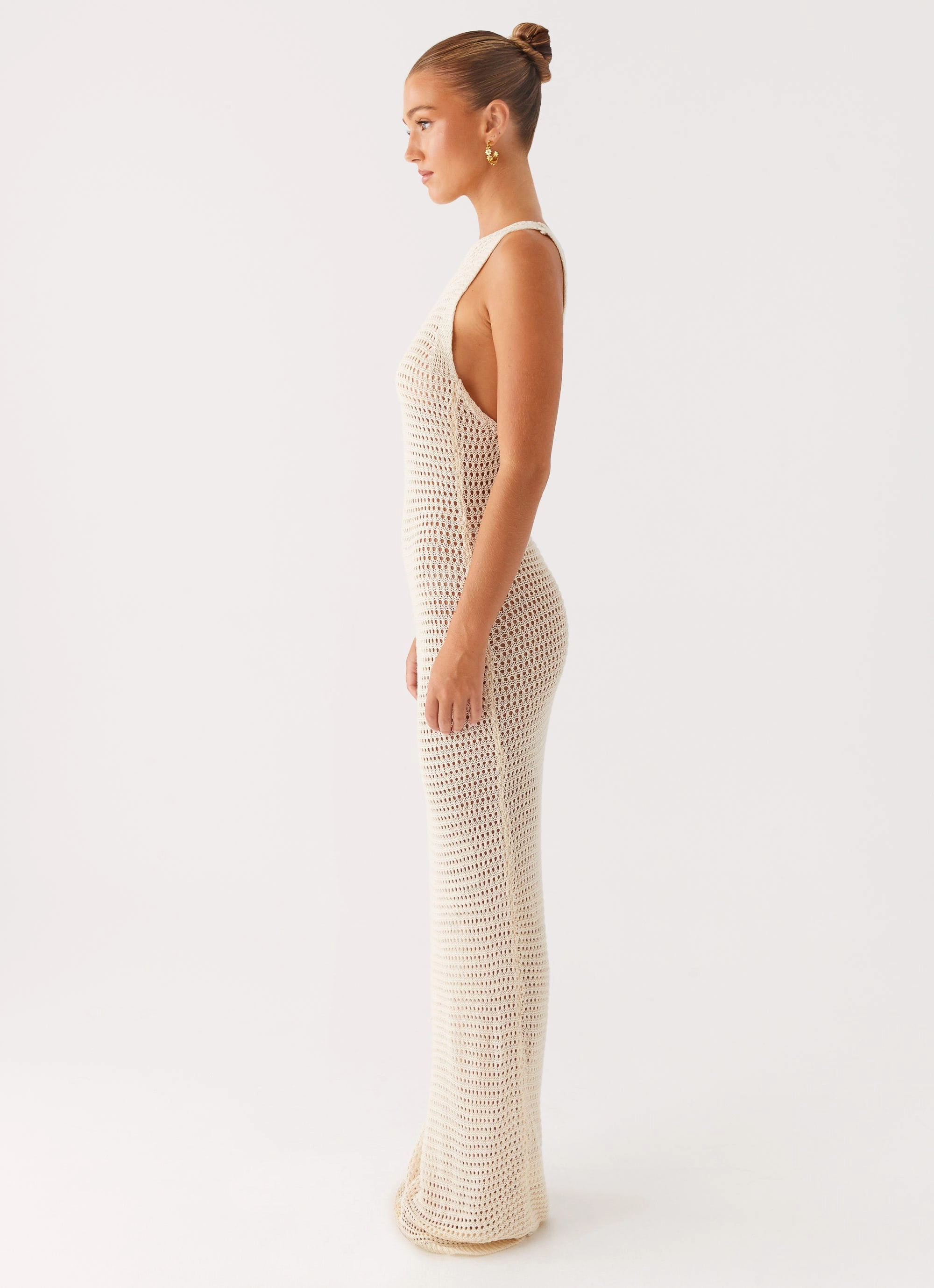 Beach House Crochet Maxi Dress - White Bride Friend Chic Direction