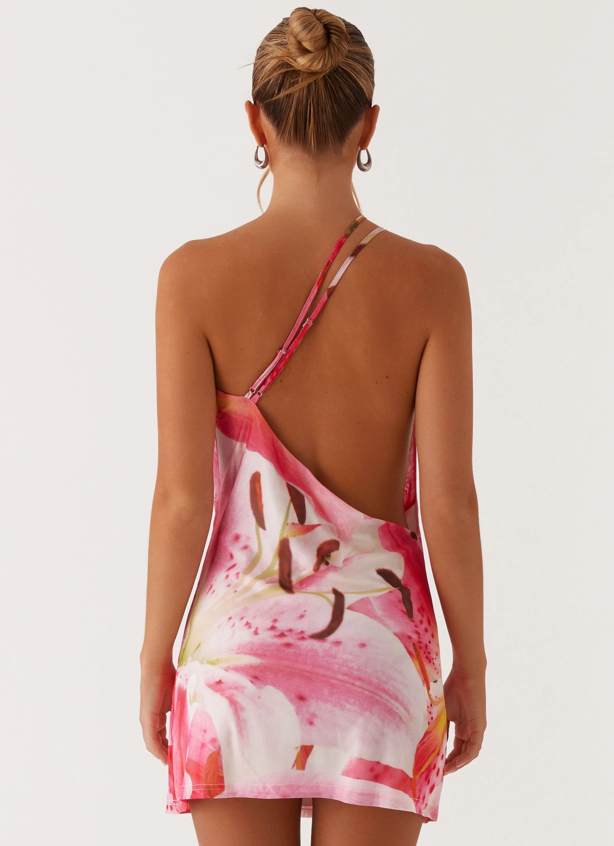 Breathable Layering Timeless Fashion Bohemian Bliss Mesh Mini Dress - White Pink Lilly
