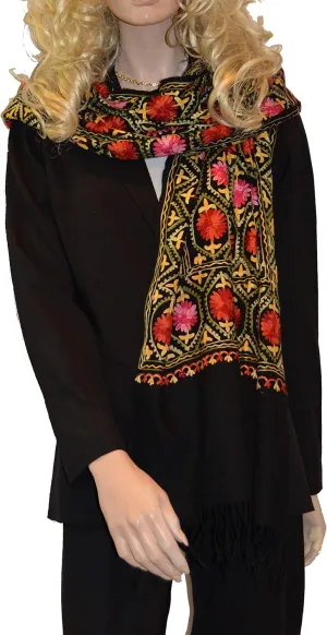 Beaded Scarf/Embroidery Shawl/Crewel Embroidery/Fancy Scarf/Sequin Shawl/Scarf (Style 14)