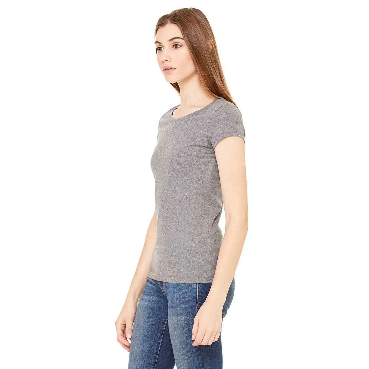 Bella   Canvas Women's Deep Heather Sheer Jersey Short-Sleeve T-Shirt