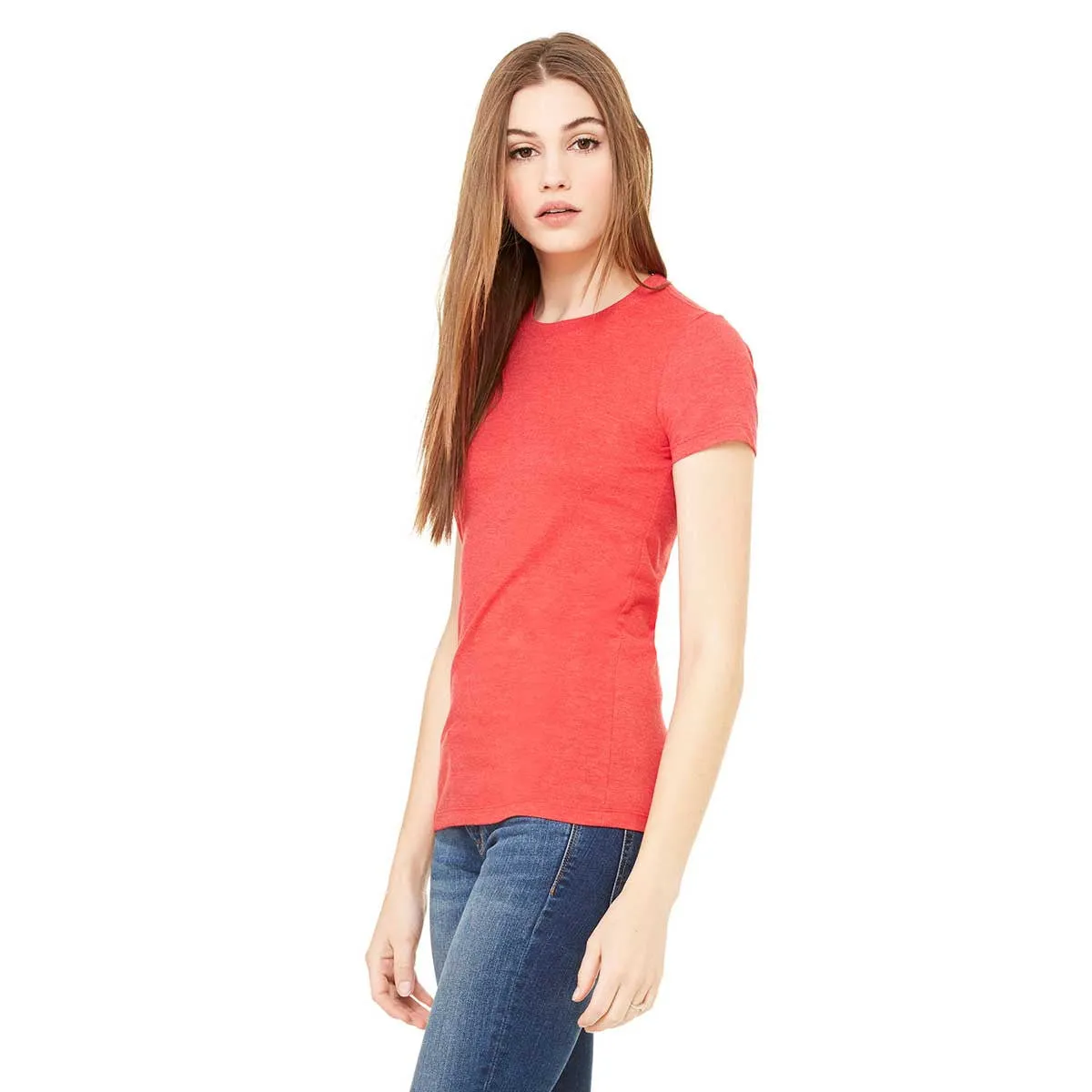 Bella   Canvas Women's Heather Red Jersey Short-Sleeve T-Shirt