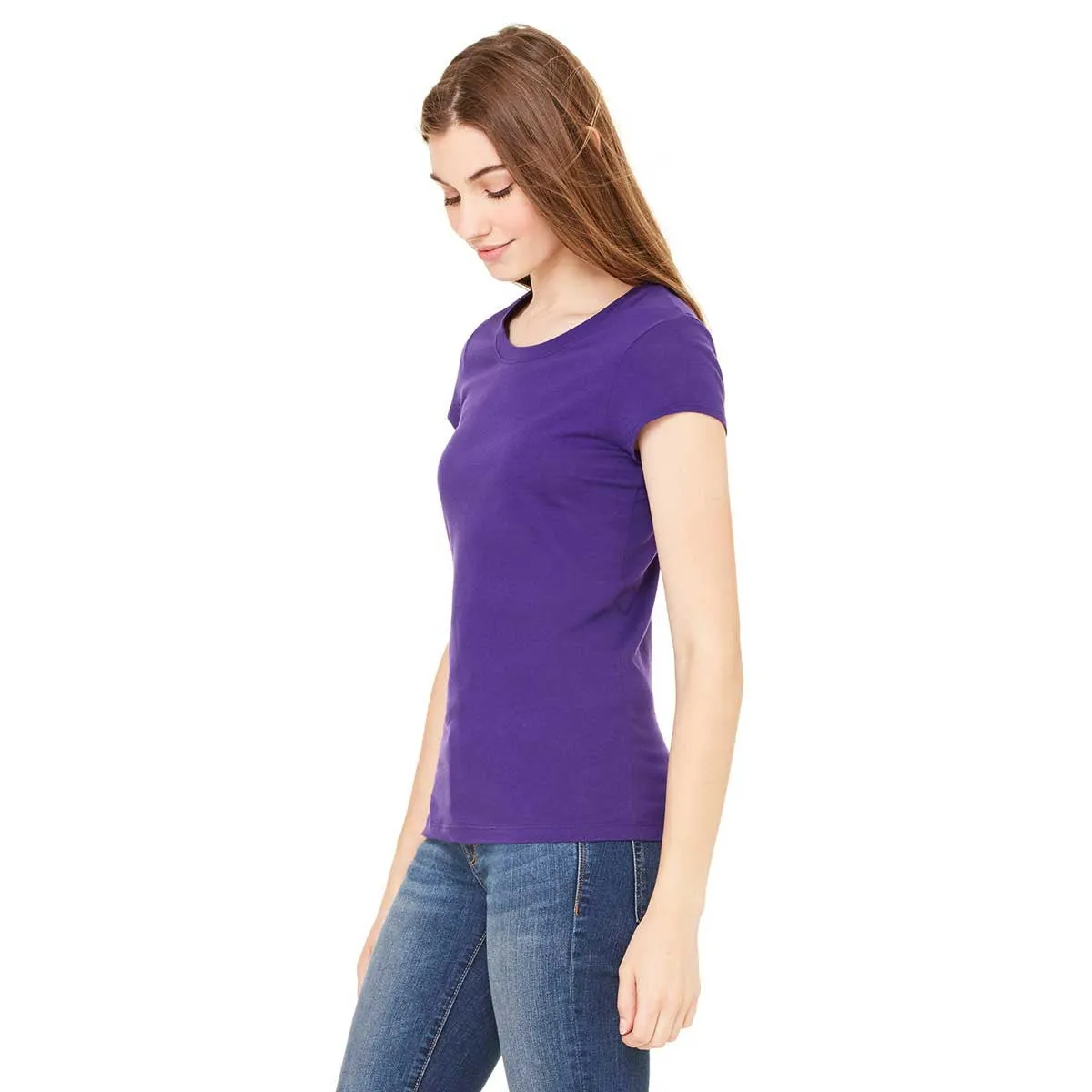 Bella   Canvas Women's Team Purple Sheer Jersey Short-Sleeve T-Shirt