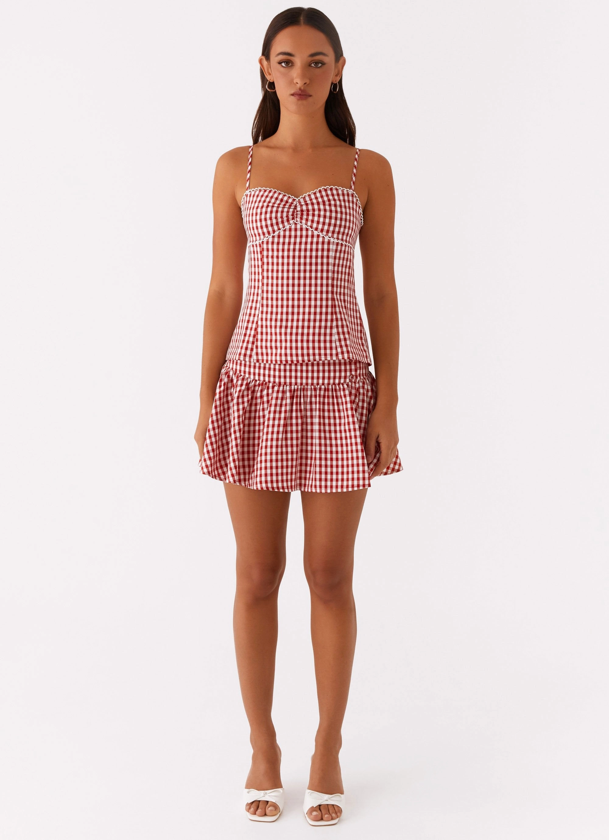 Outdoor Flex Casual Vibes Bellamy Mini Skirt - Red Gingham