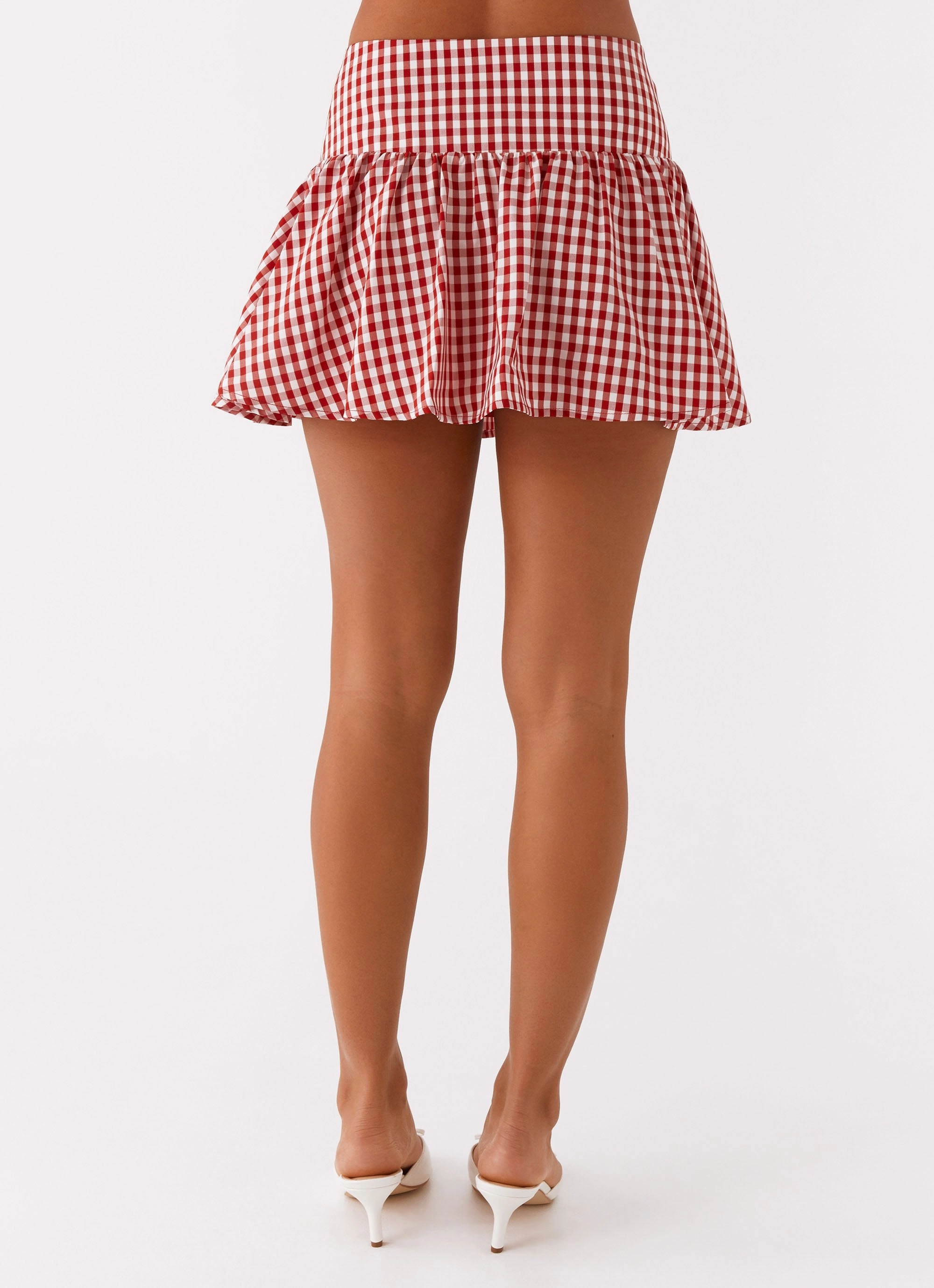Bellamy Mini Skirt - Red Gingham WaterRepellentCoating Sporty Layers