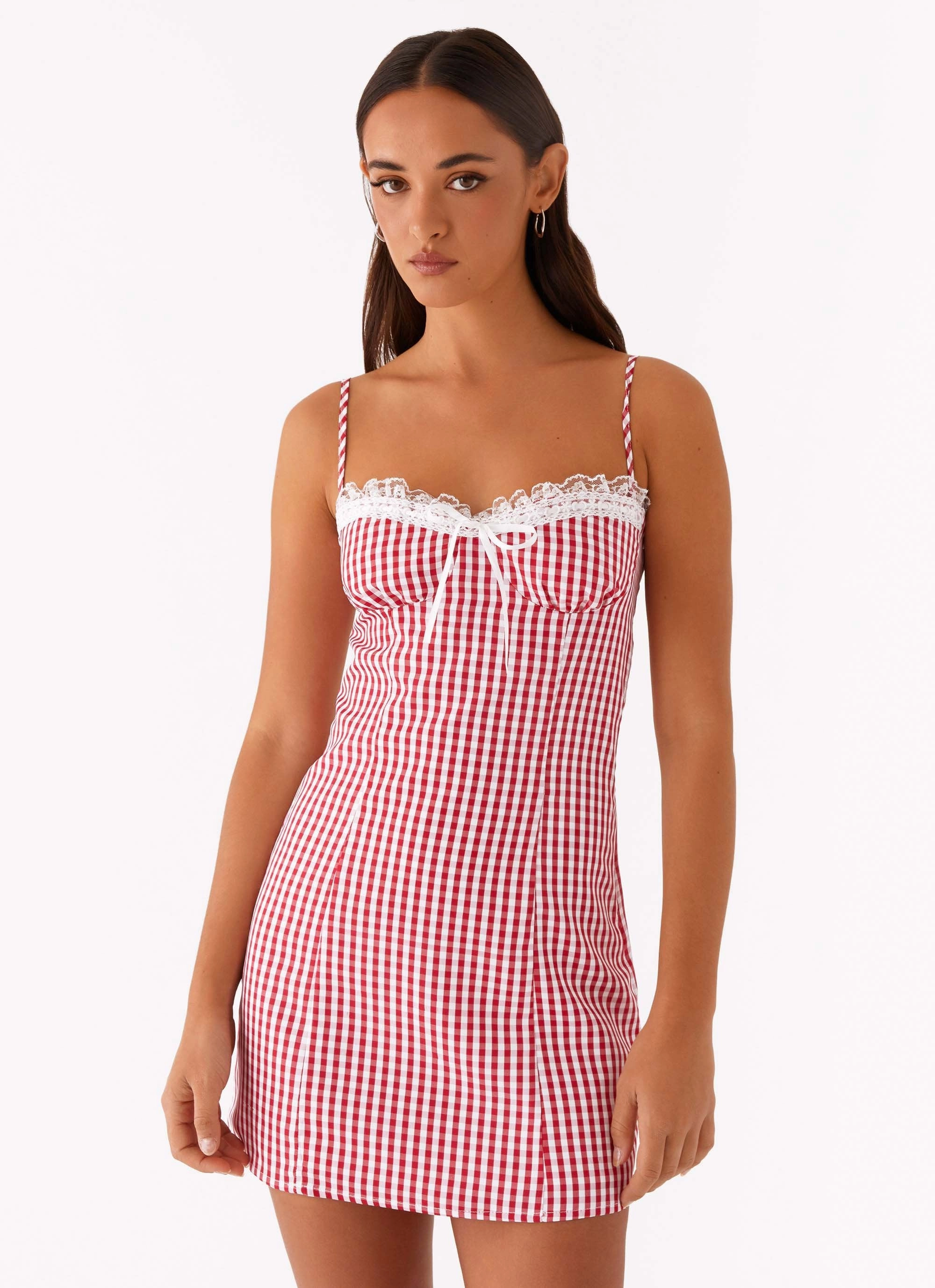 Work-Ready Look Motion Light Bellissima Bustier Mini Dress - Red