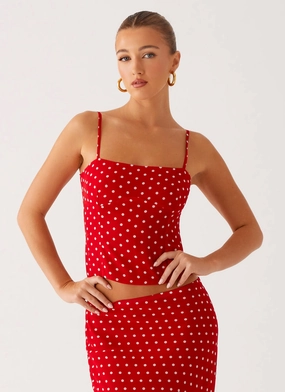 Bendita Top - Red Polka Dot Athletic Look