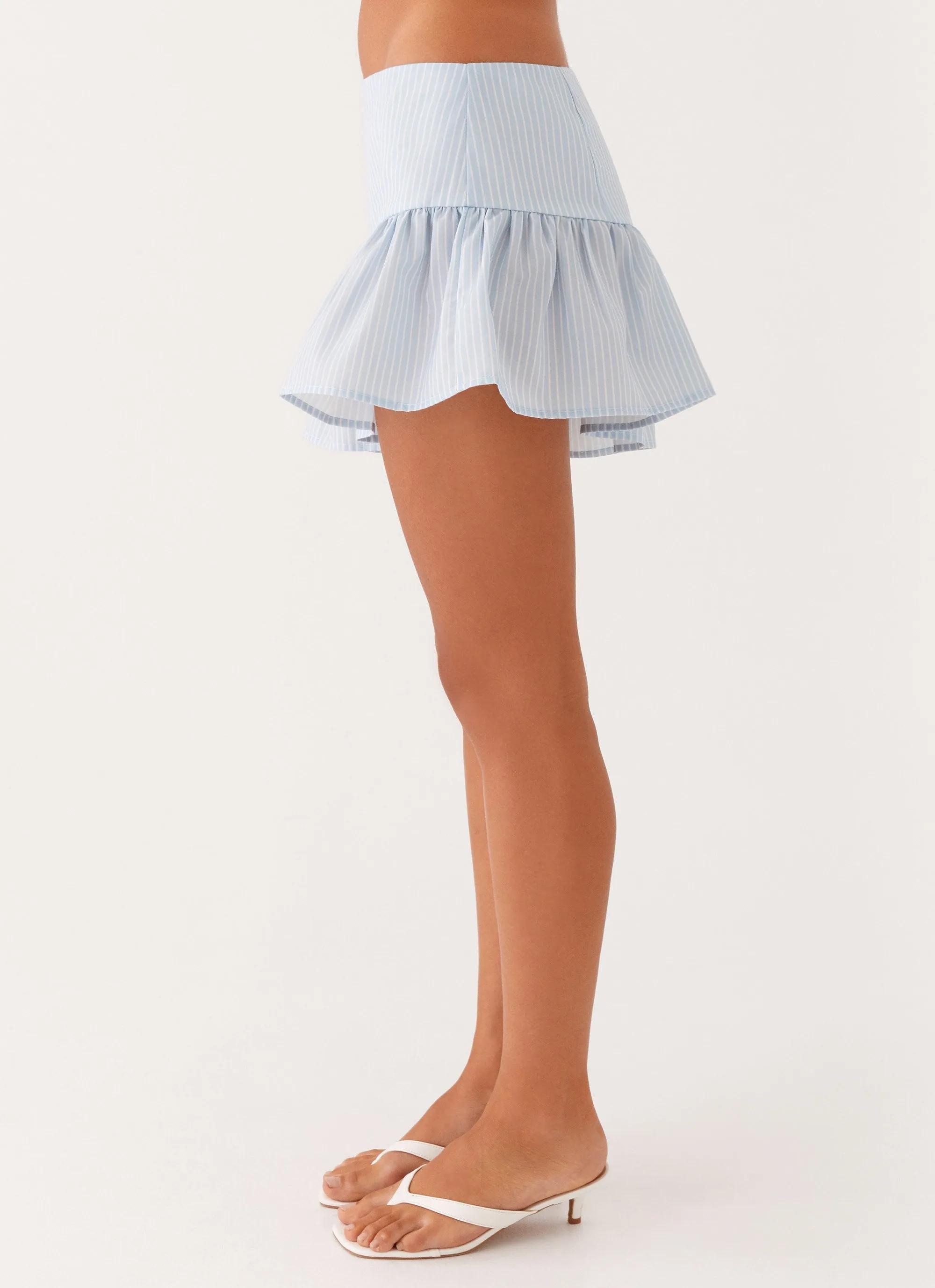 Bennett Mini Skirt - Blue White Stripe Celebration Wear Neutral Form