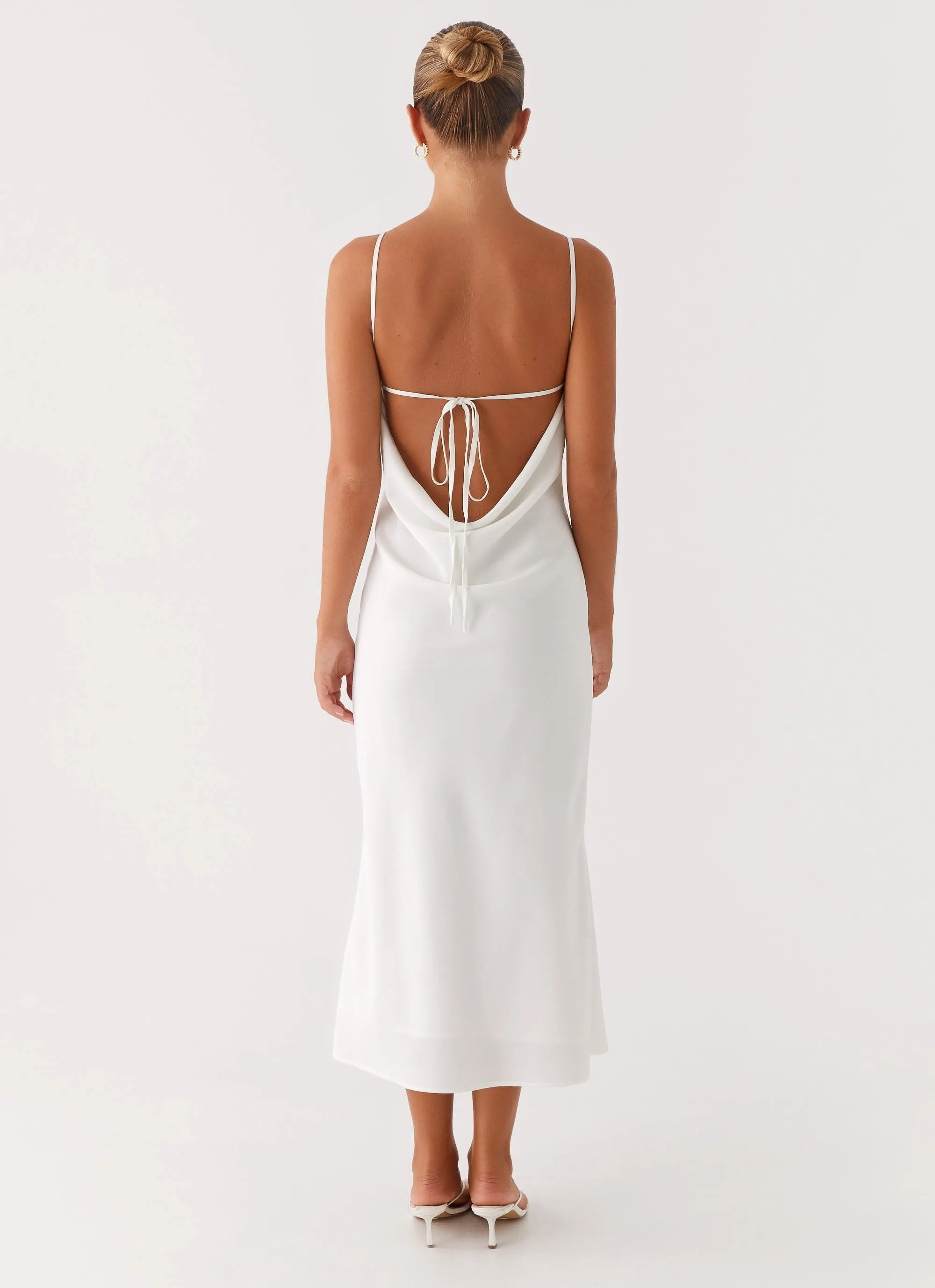 Bentley Midi Dress - White Soft Structure Comfortable and Chic