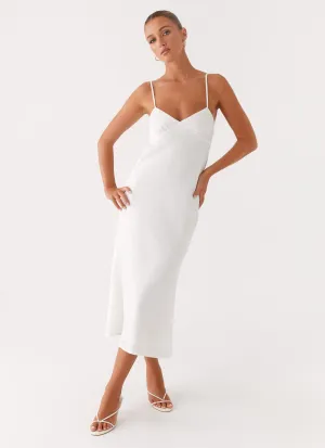 Bentley Midi Dress - White Perfect Layers Flattering Layer