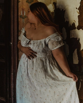 BERGAMOTE 20 |Floral Linen Dress Comfortable Style