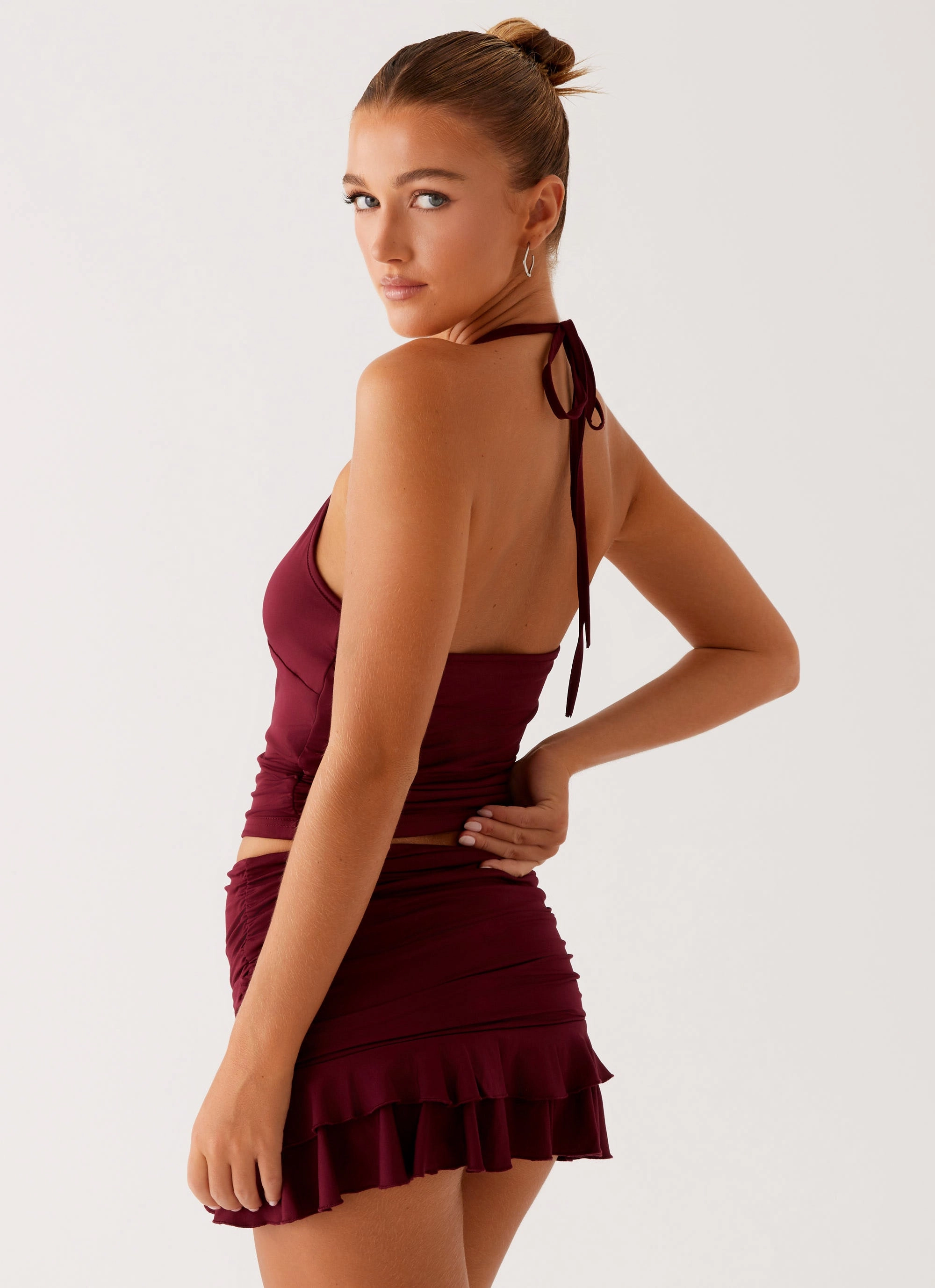 AthleisureInspired Bernie Halter Top - Raspberry Wine