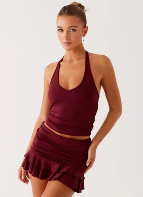 SeamlessPocketDesign Bernie Mini Skirt - Raspberry Wine