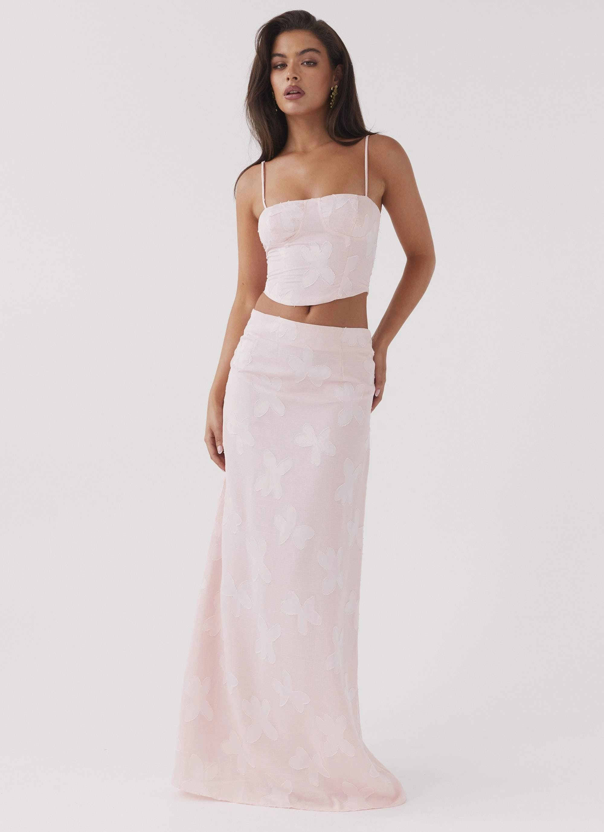 NoiseFreeFabric Temperature Adaptive Best Love Maxi Skirt - Pink Petal