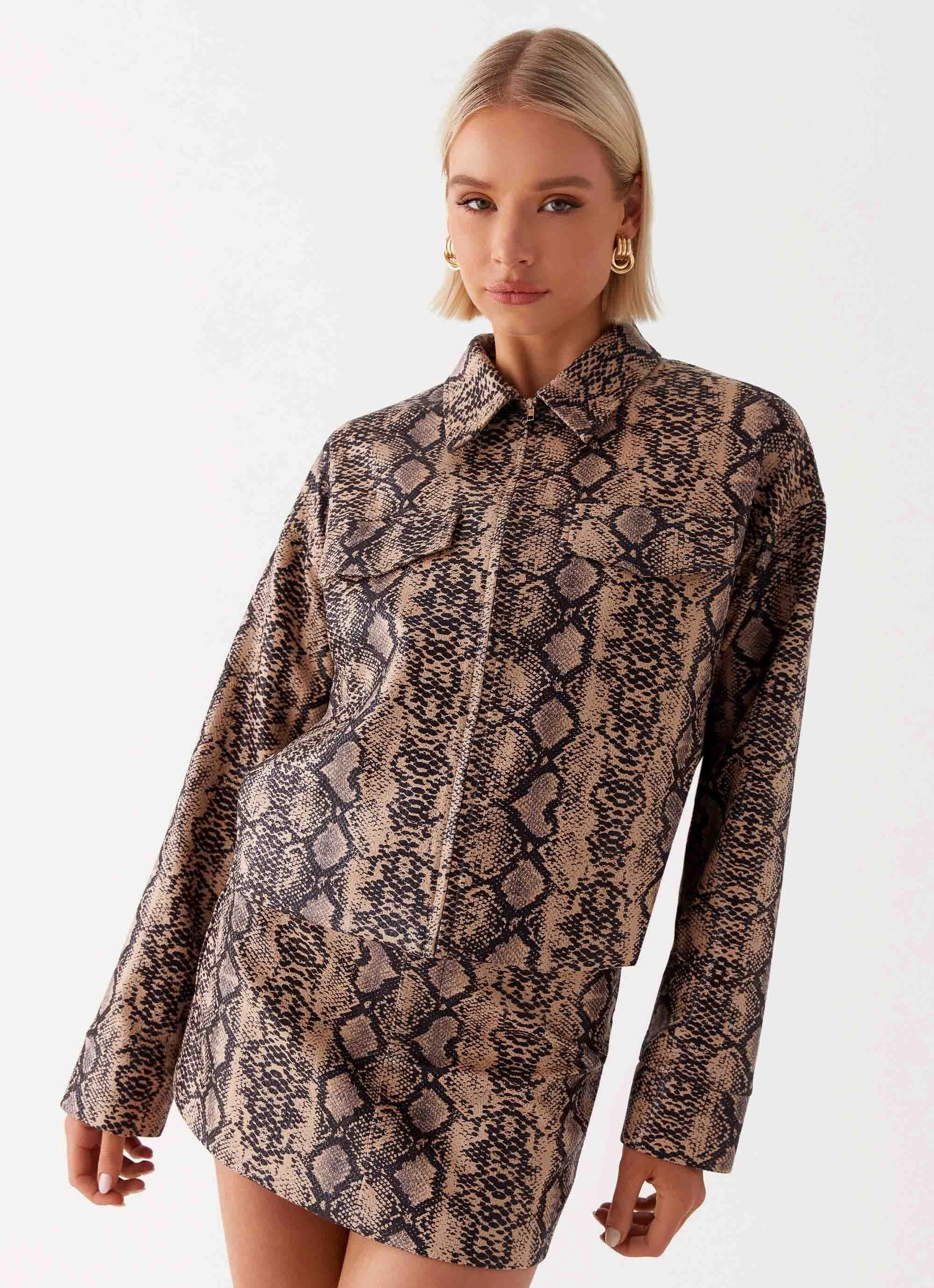 Light Pack Option Bethany Oversized Jacket - Snake