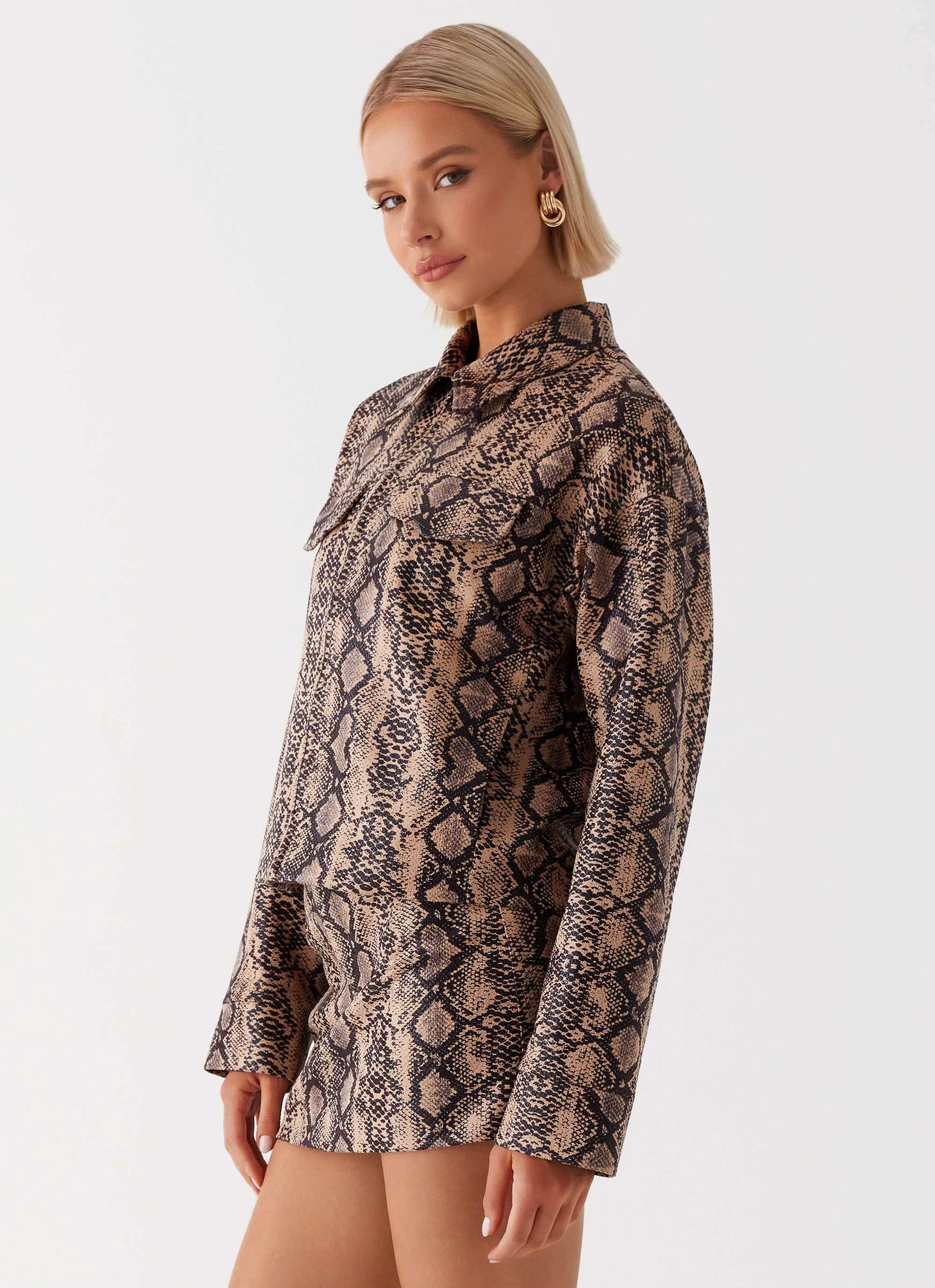 Bethany Oversized Jacket - Snake Layered Insulation