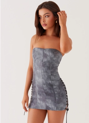 Better When I'm Dancing Mini Dress - Graphite Sunset Glow