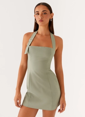 Bianca Halter Dress - Sage Simple Elegance