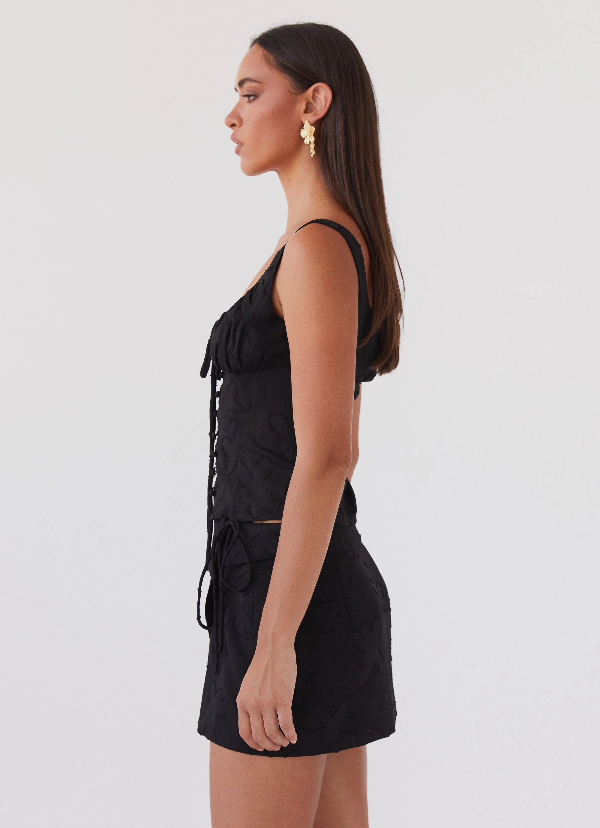 NonIrritatingSeams Bianka Tie Top - Black Petal