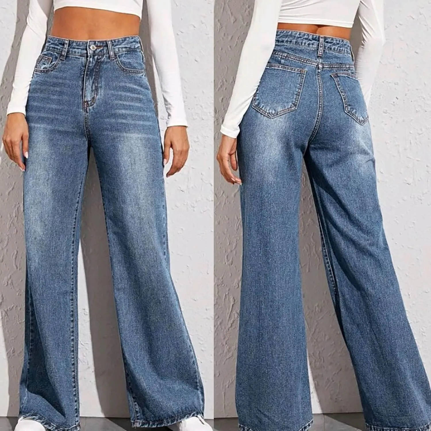 Bidobibo Bell Bottom Jeans for Women Bootcut Denim Pants Womens Jeans High Waisted Flare Denim Pants Slim High Waisted Jeans