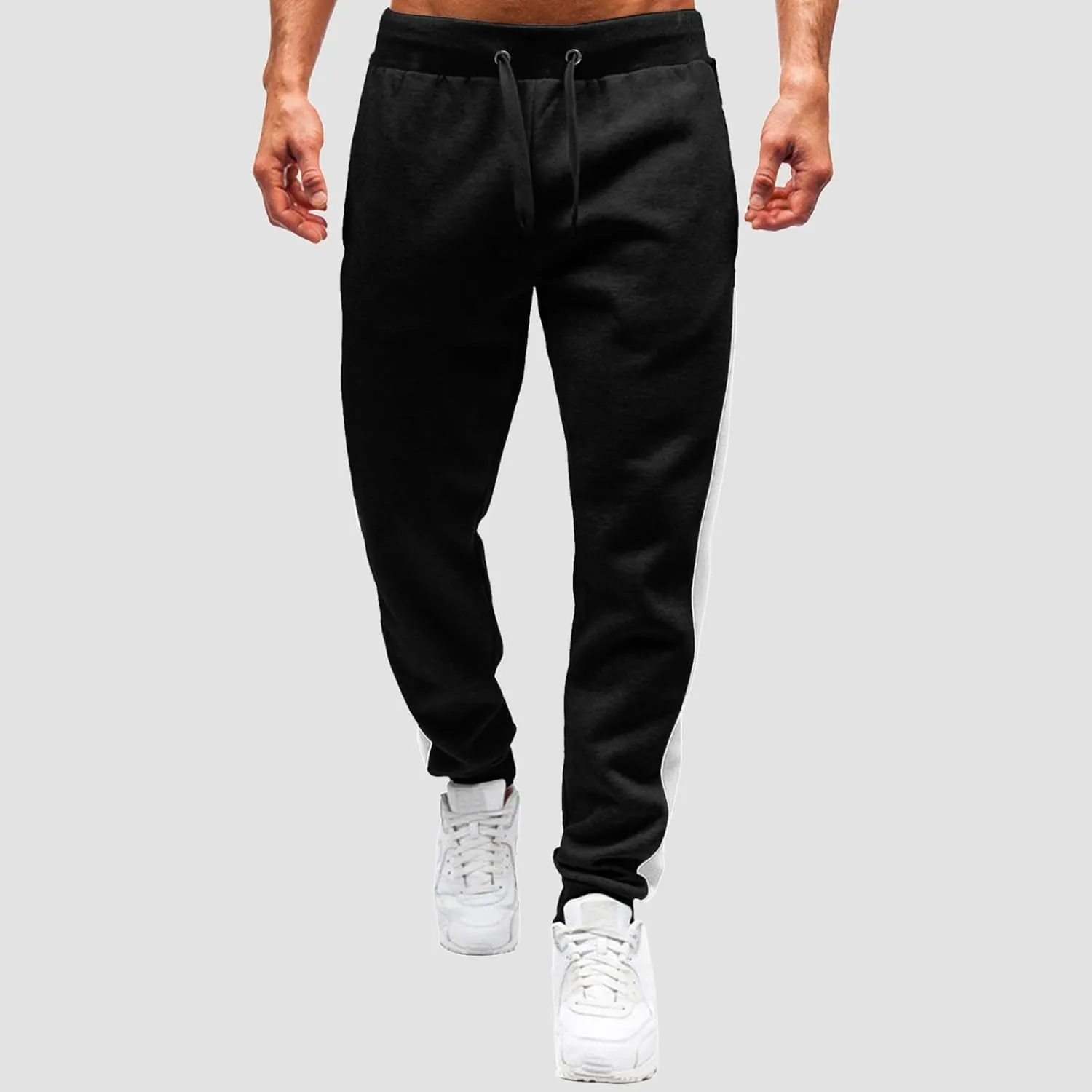 BIFUTON Joggers for Men,Mens Sweatpants with Pockets Color Matching Golf Pants for Men Relaxed Fit Lounge Pants Trousers