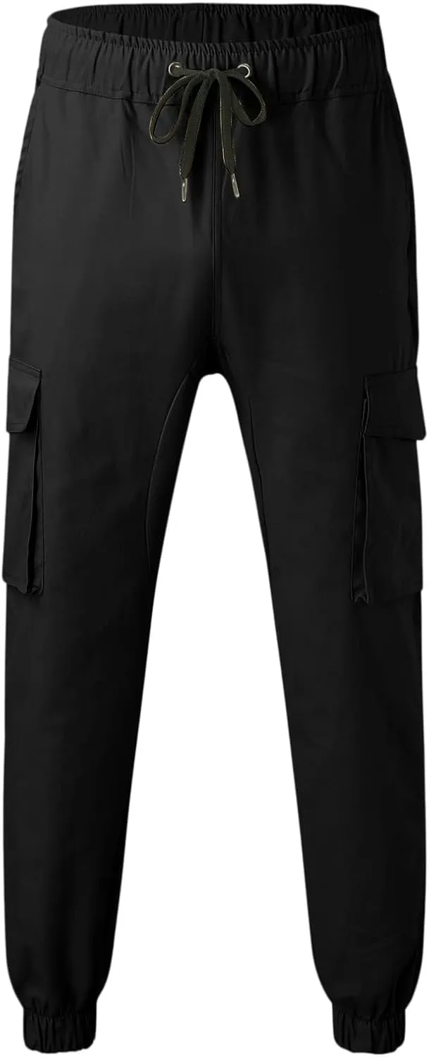 Big and Tall Cargo Pants for Men Sweatpants for Men Drawstring Loose Fit Sweatpants for Men with Pockets Mens Fashion