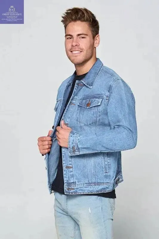 Big and Tall Men's Casual Denim Jacket