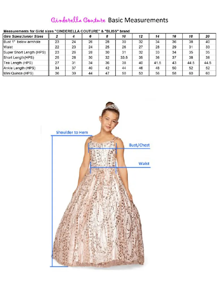 Big Girls Multi Color Double Spaghetti Rhinestone Embroidered Gown 4-16