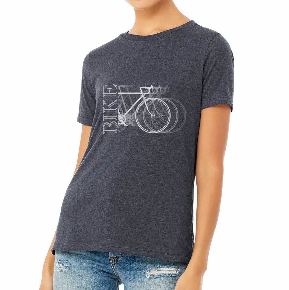 BIKE X3: Ladies' Relaxed Heather CVC Short-Sleeve T-Shirt