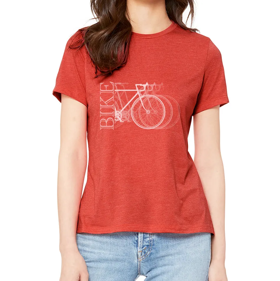 BIKE X3: Ladies' Relaxed Heather CVC Short-Sleeve T-Shirt