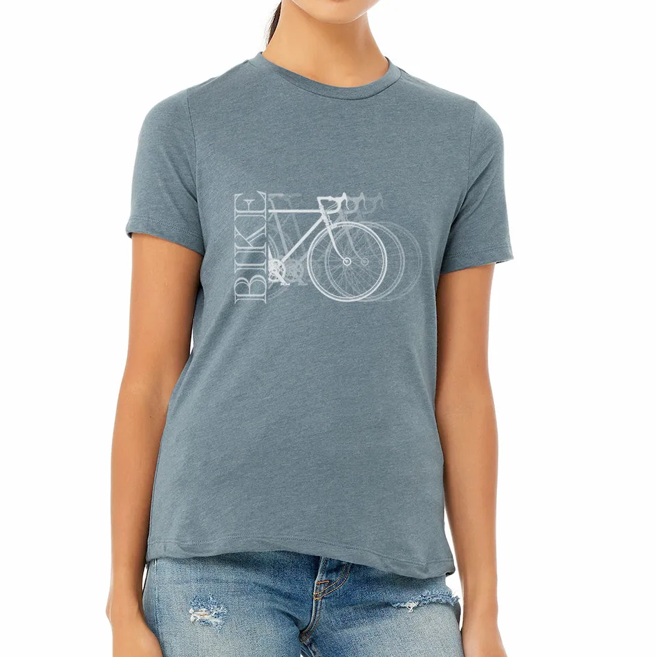 BIKE X3: Ladies' Relaxed Heather CVC Short-Sleeve T-Shirt