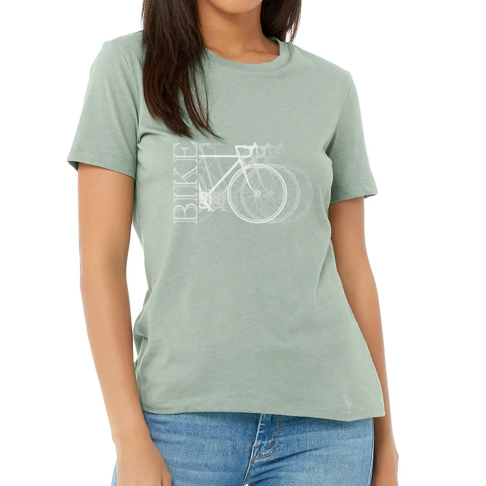 BIKE X3: Ladies' Relaxed Heather CVC Short-Sleeve T-Shirt