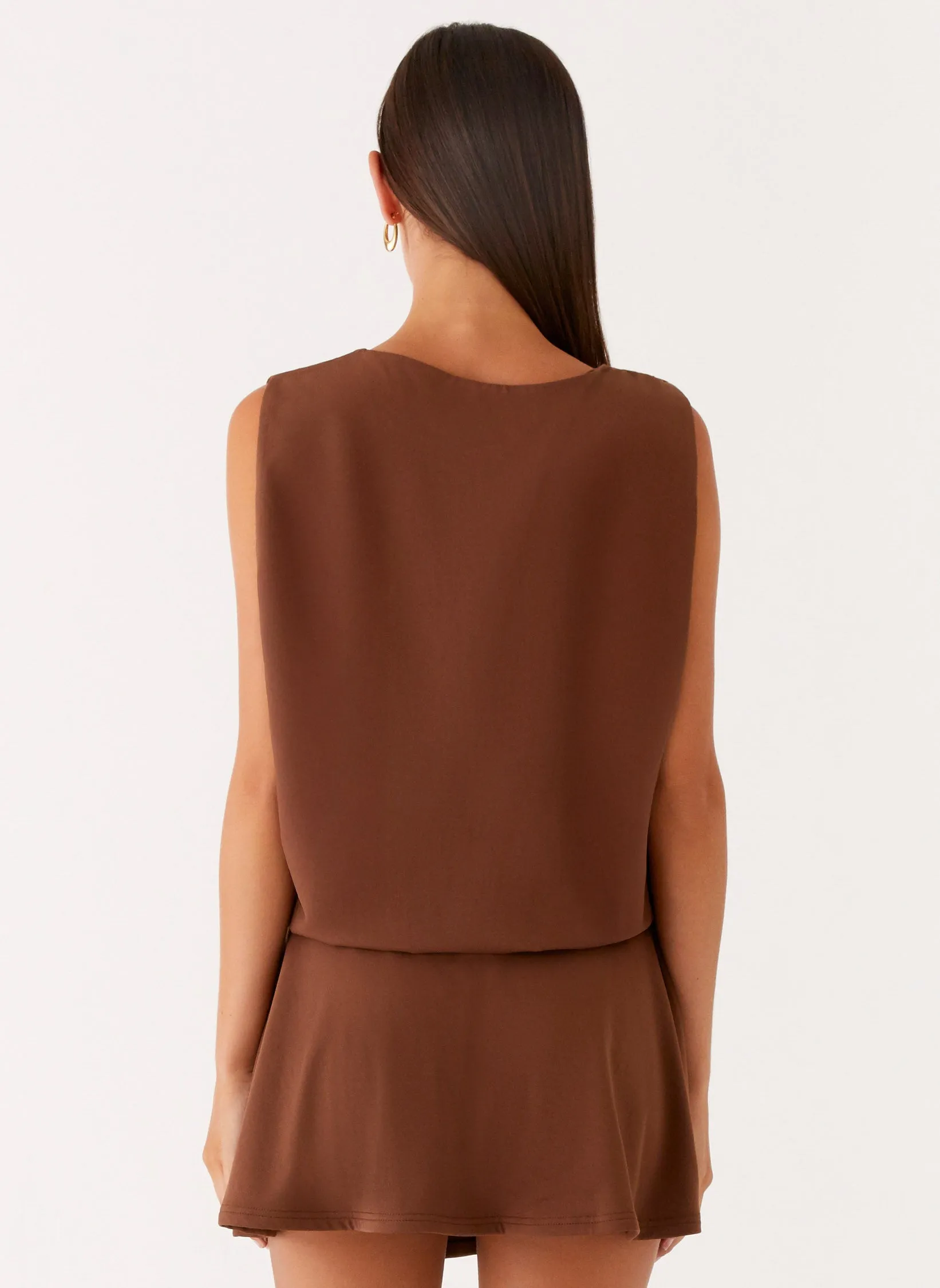 Skin-friendly Versatile Comfort Ala Mini Dress - Chocolate