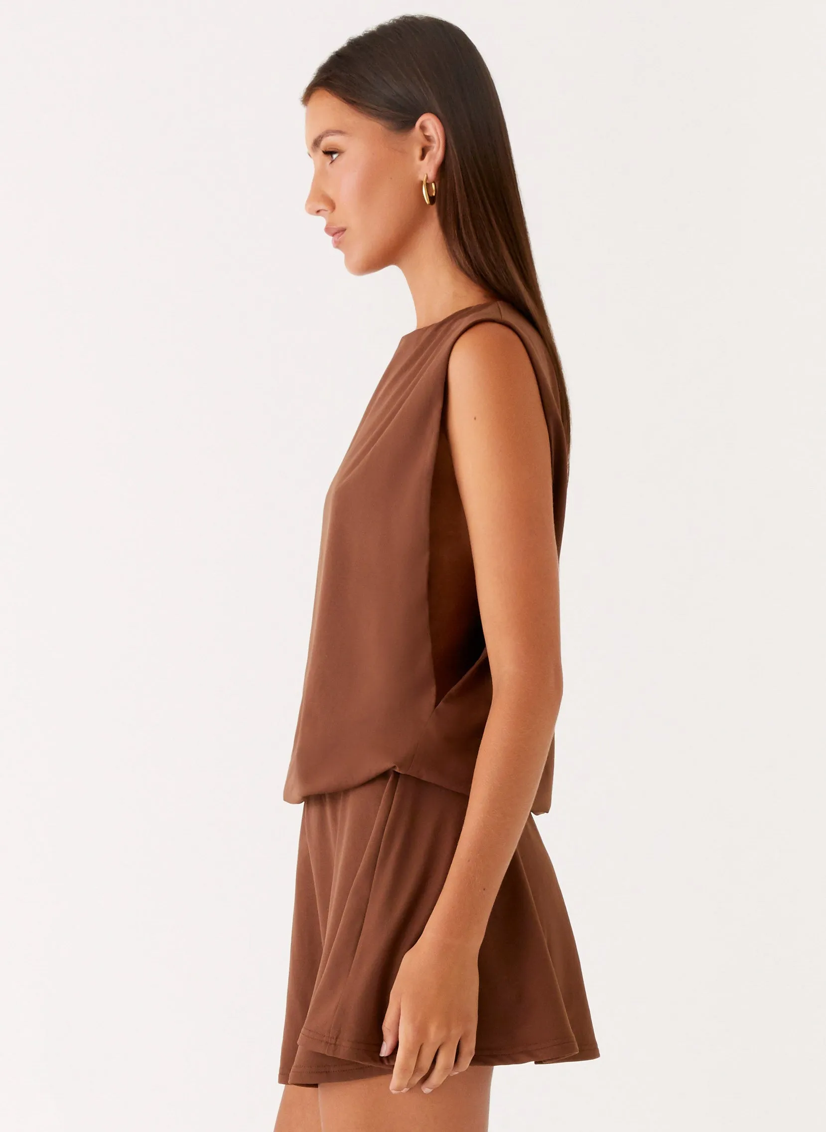 Dreamy Texture Ala Mini Dress - Chocolate
